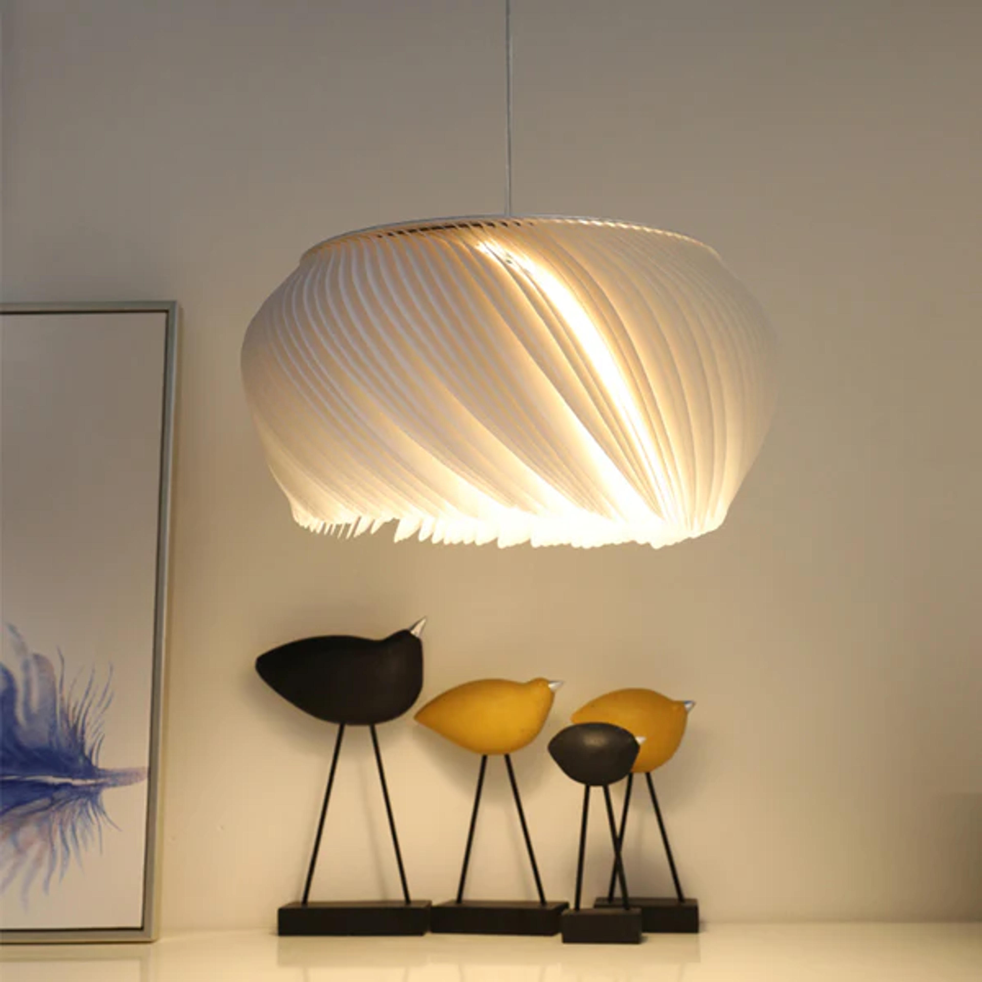 Arturest Pendant Light White Drum Chandelier For Living Room