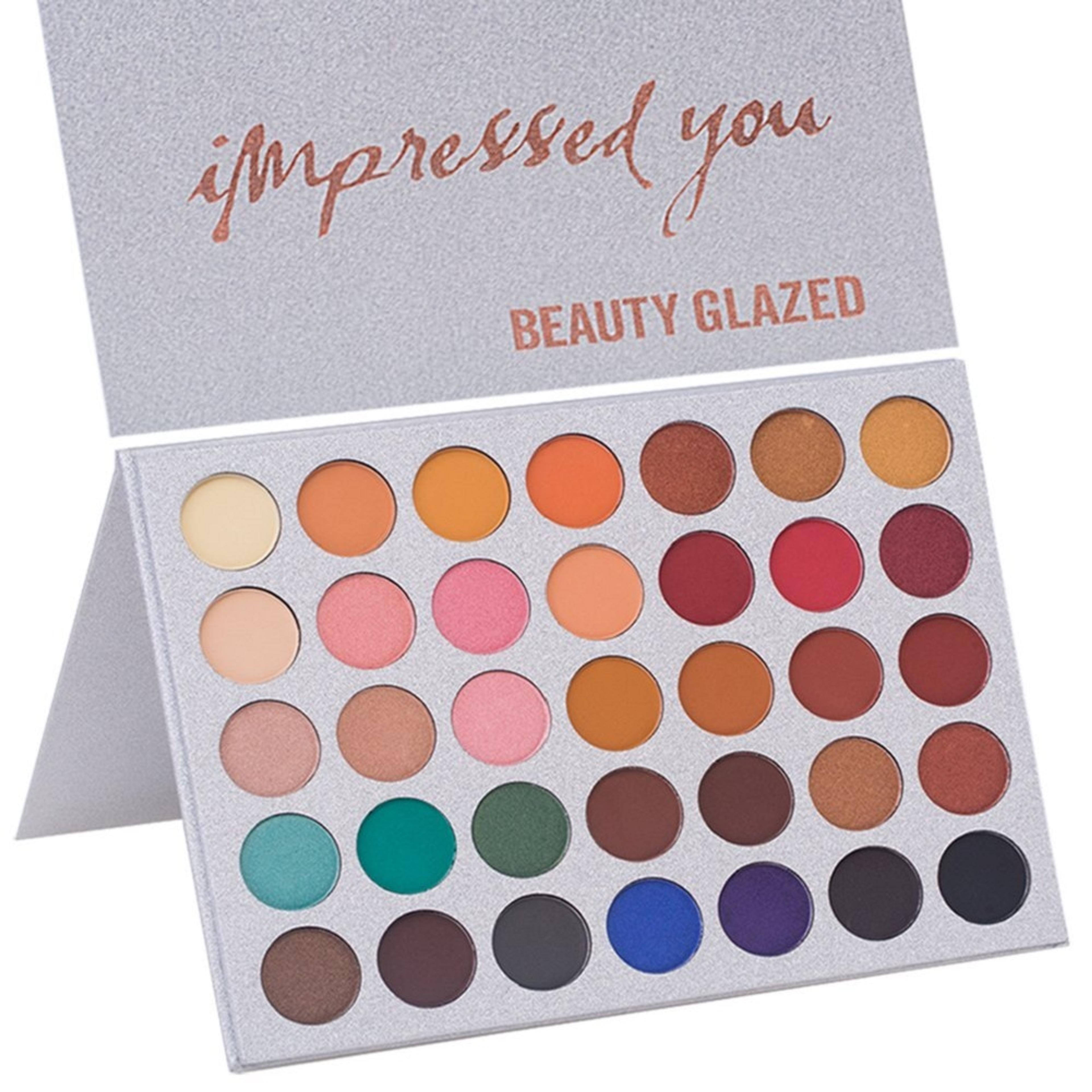 Beauty Glazed Eyeshadow Palette and Makeup Brushes, Matte (35 Colors + 7 PCS) - Eye Shadow