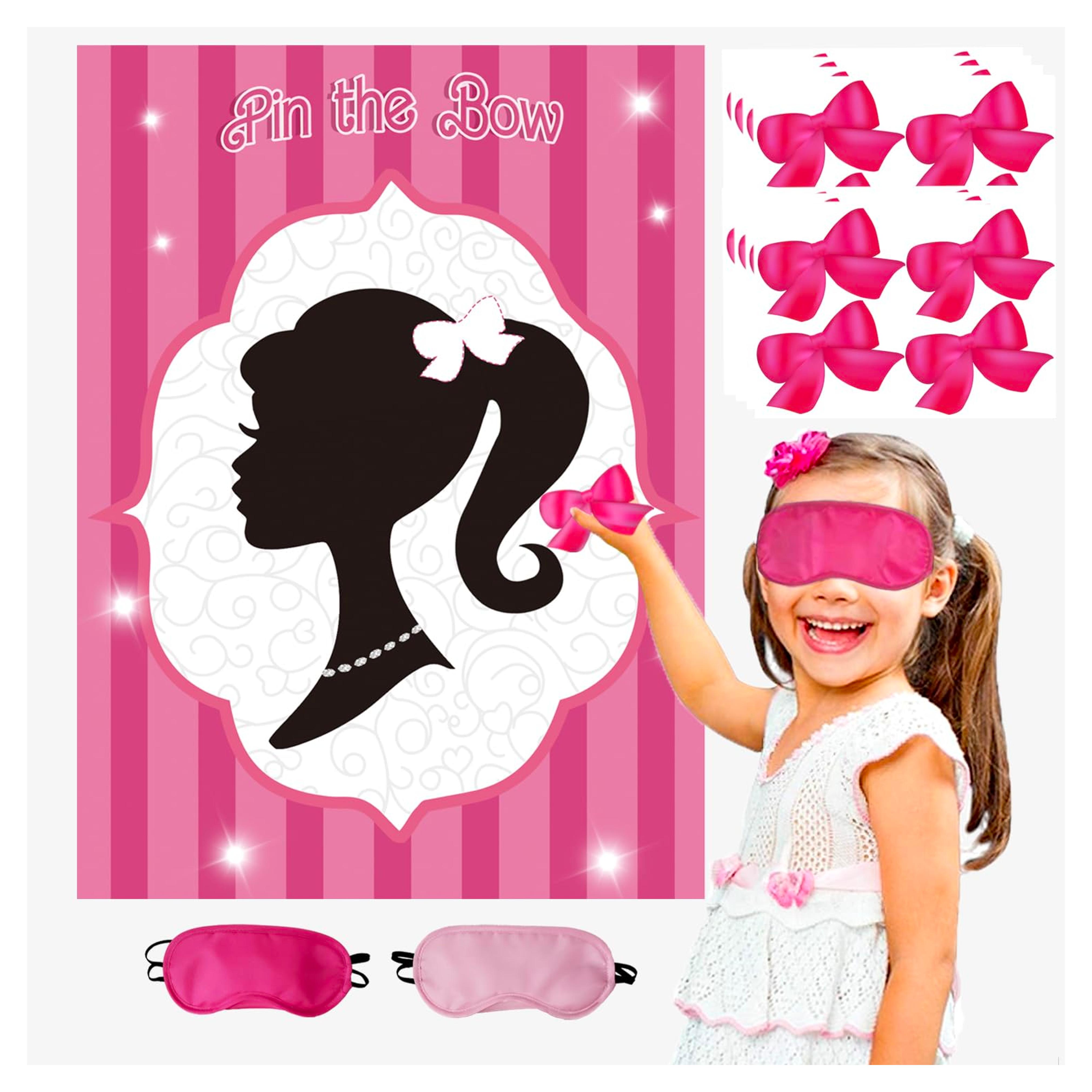 Amazon.com: Pink Girls Party Decorations Girls Birthday Decorations Party Games Pin The Bow on The Girls Head Pin Game for Kids Posters Stickers for Party Favors and Supplies : Home & Kitchen