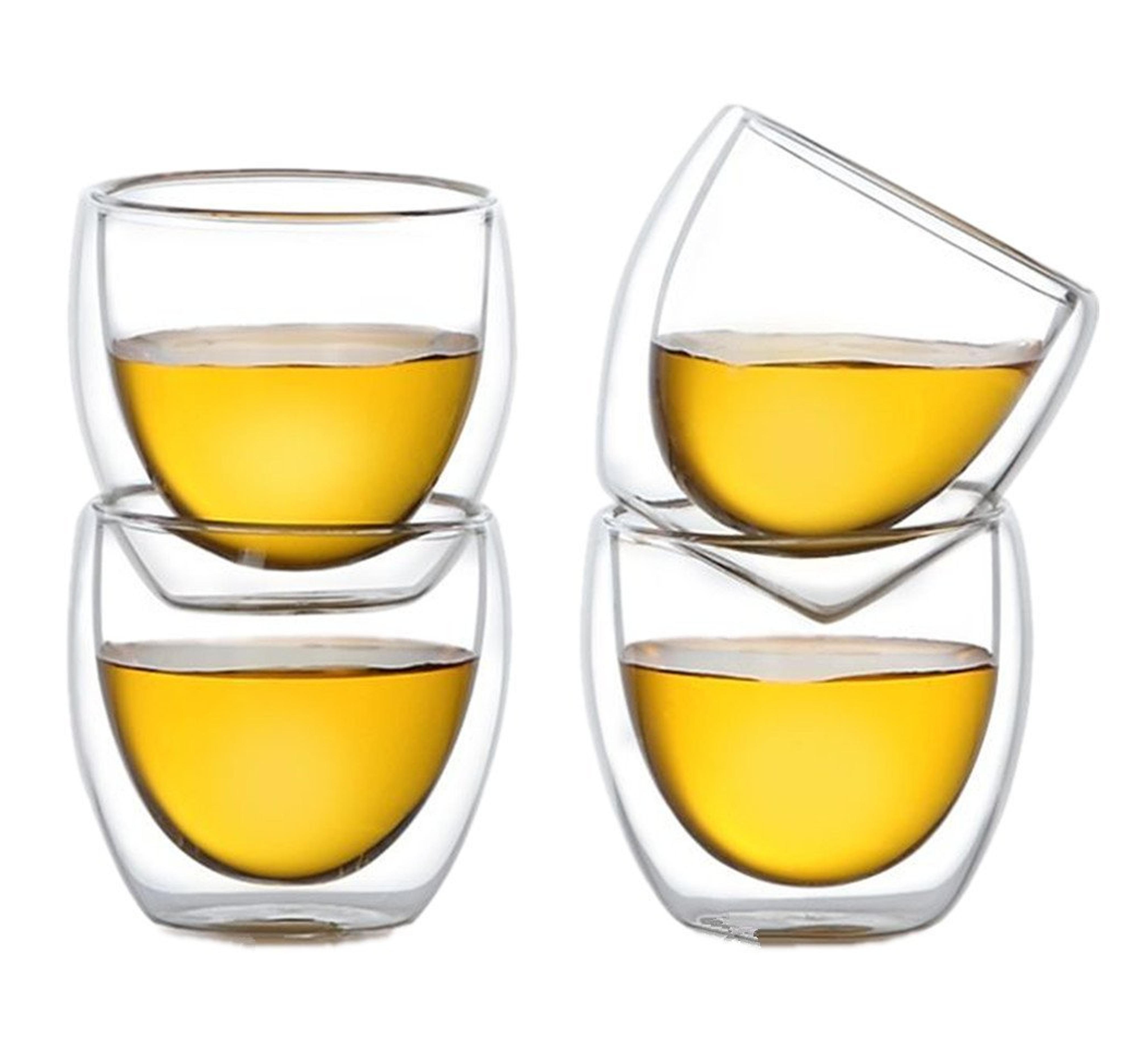 Moyishi Double Walled Clear Glass Espresso Wine Cup (Set of 6) 80ml