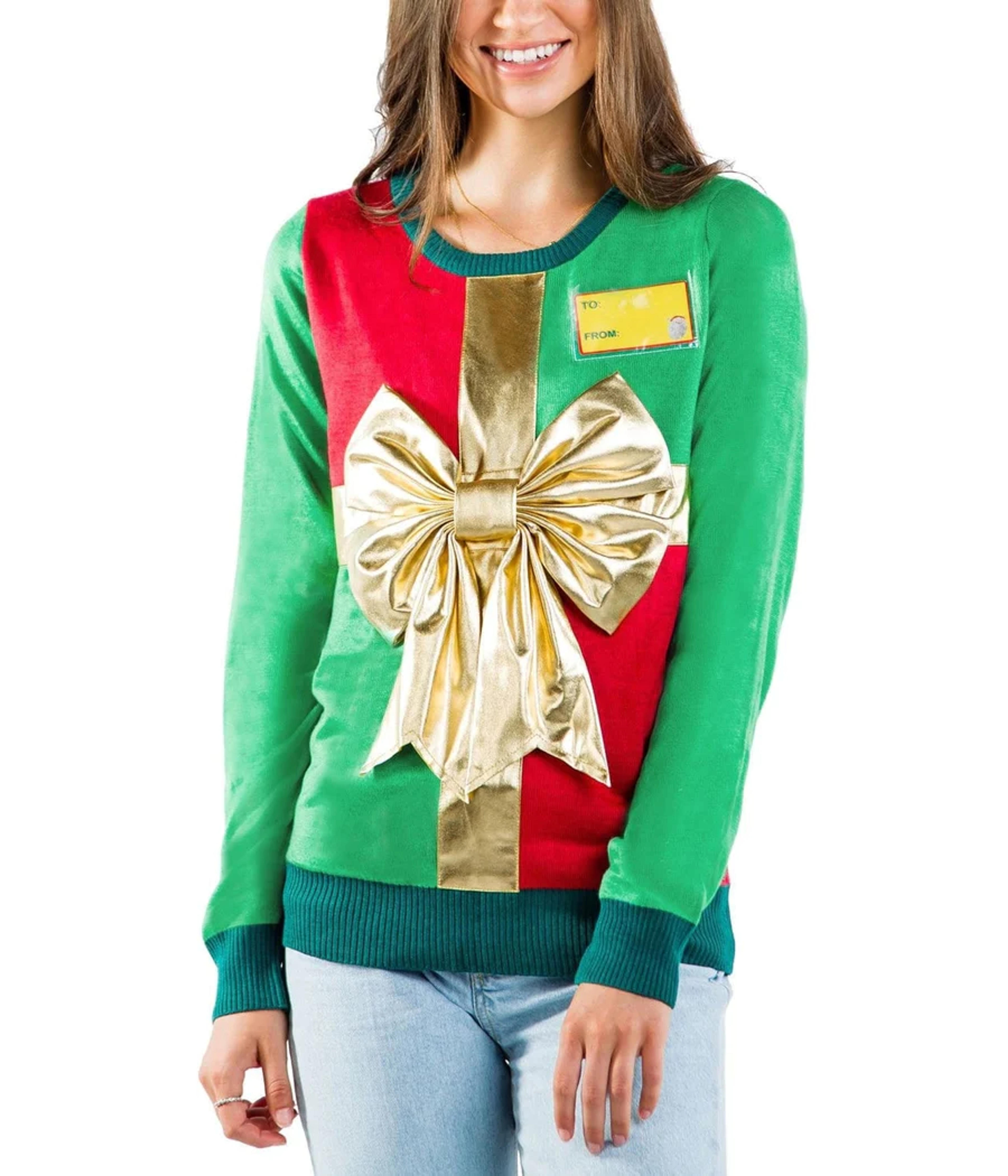 Christmas Present Ugly Christmas Sweater: Women's Christmas Outfits | Tipsy Elves