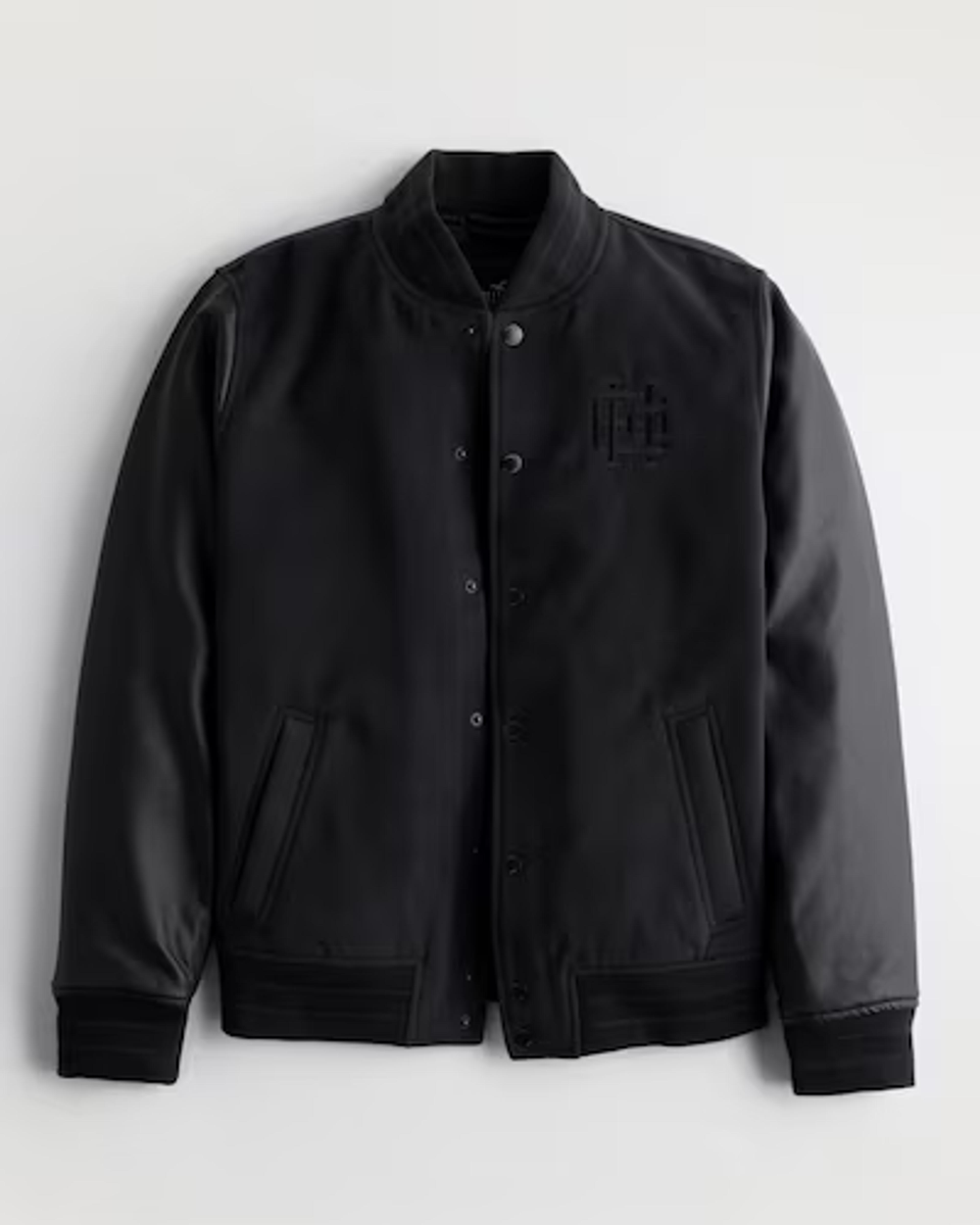 Men's Embroidered Logo Varsity Bomber Jacket | Men's Clearance | HollisterCo.com