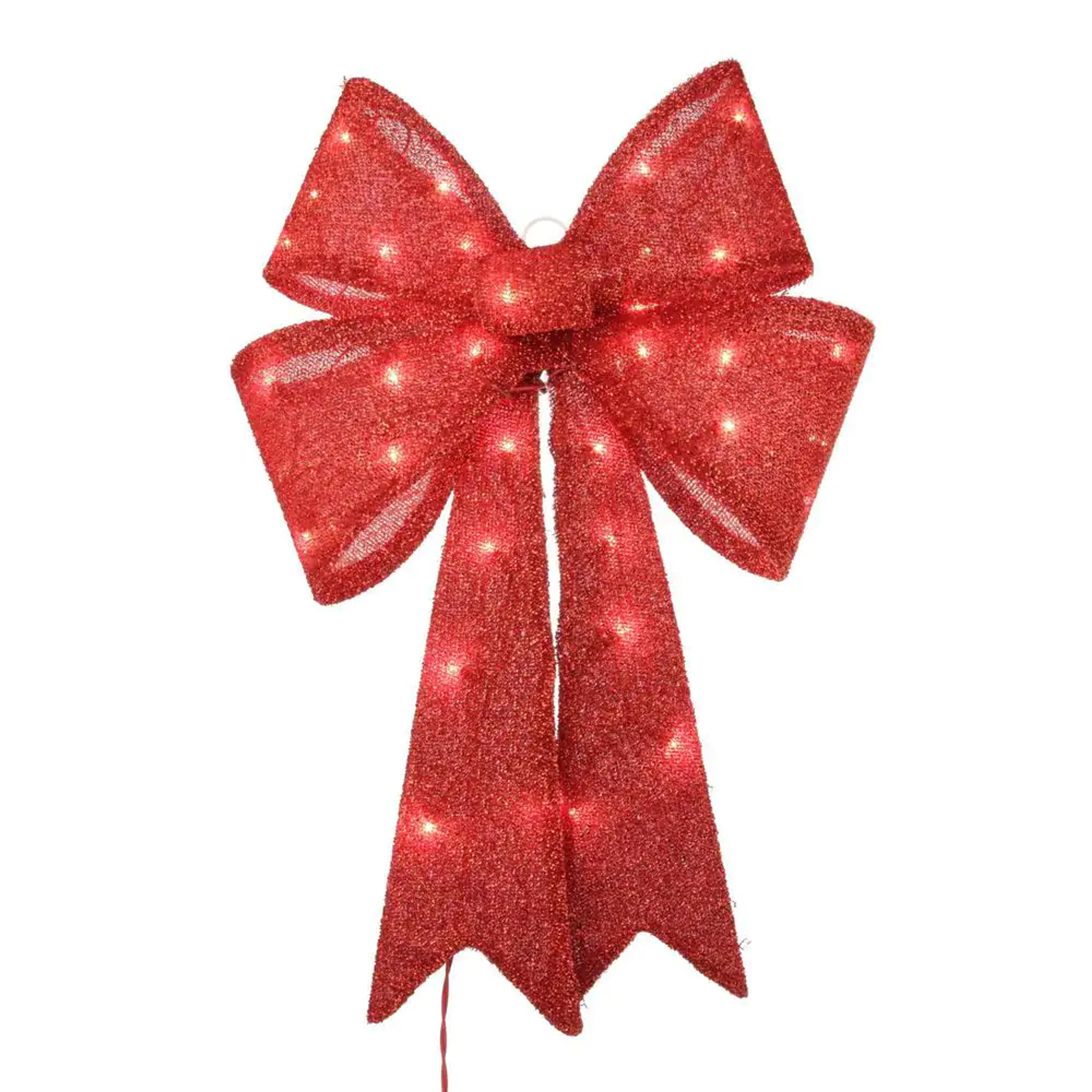 Home Accents Holiday 2 ft Incandescent Lighted Tinsel Bow Holiday Yard Decoration TY419-914 - The Home Depot