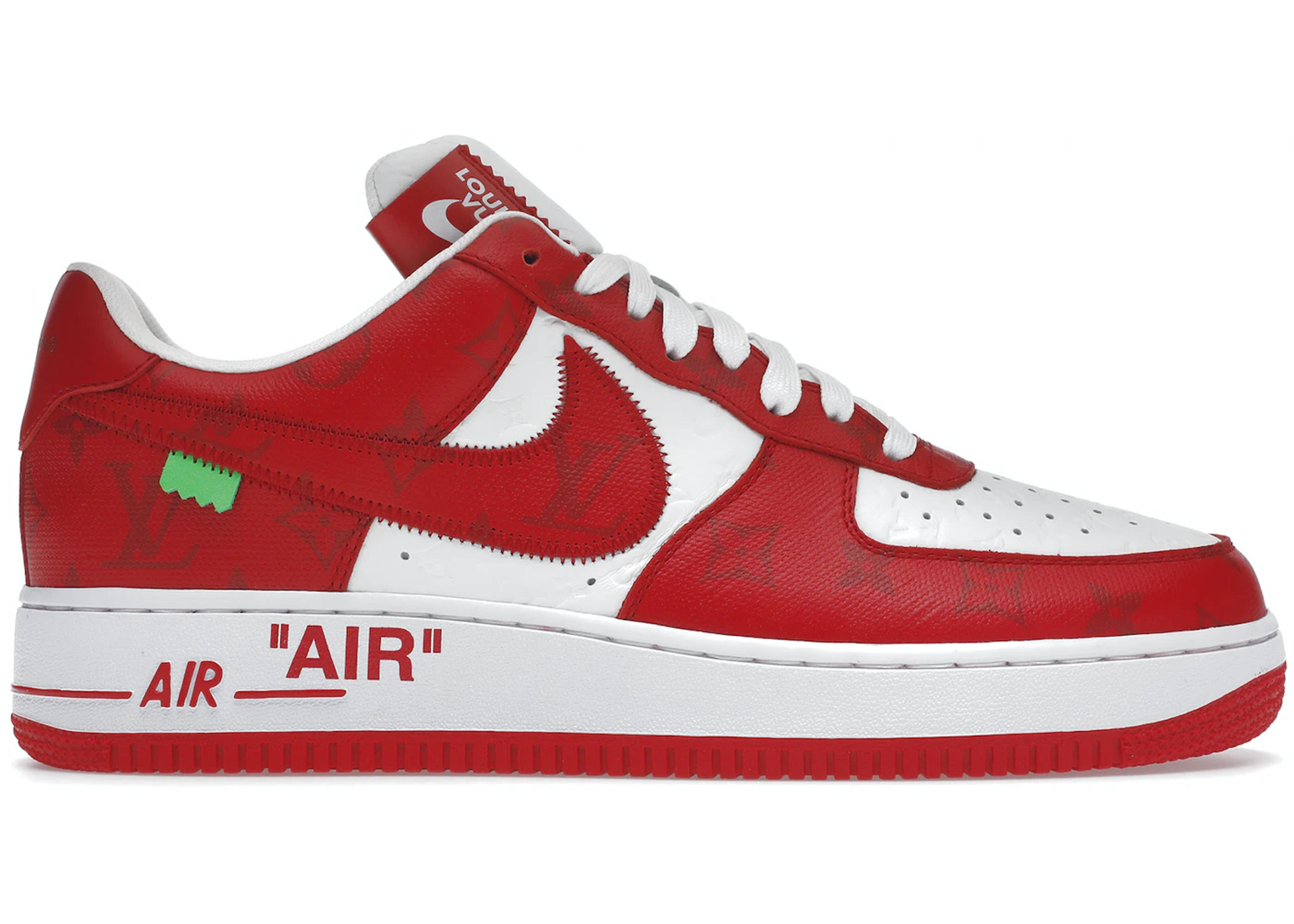 Louis Vuitton Nike Air Force 1 Low By Virgil Abloh White Red - - US