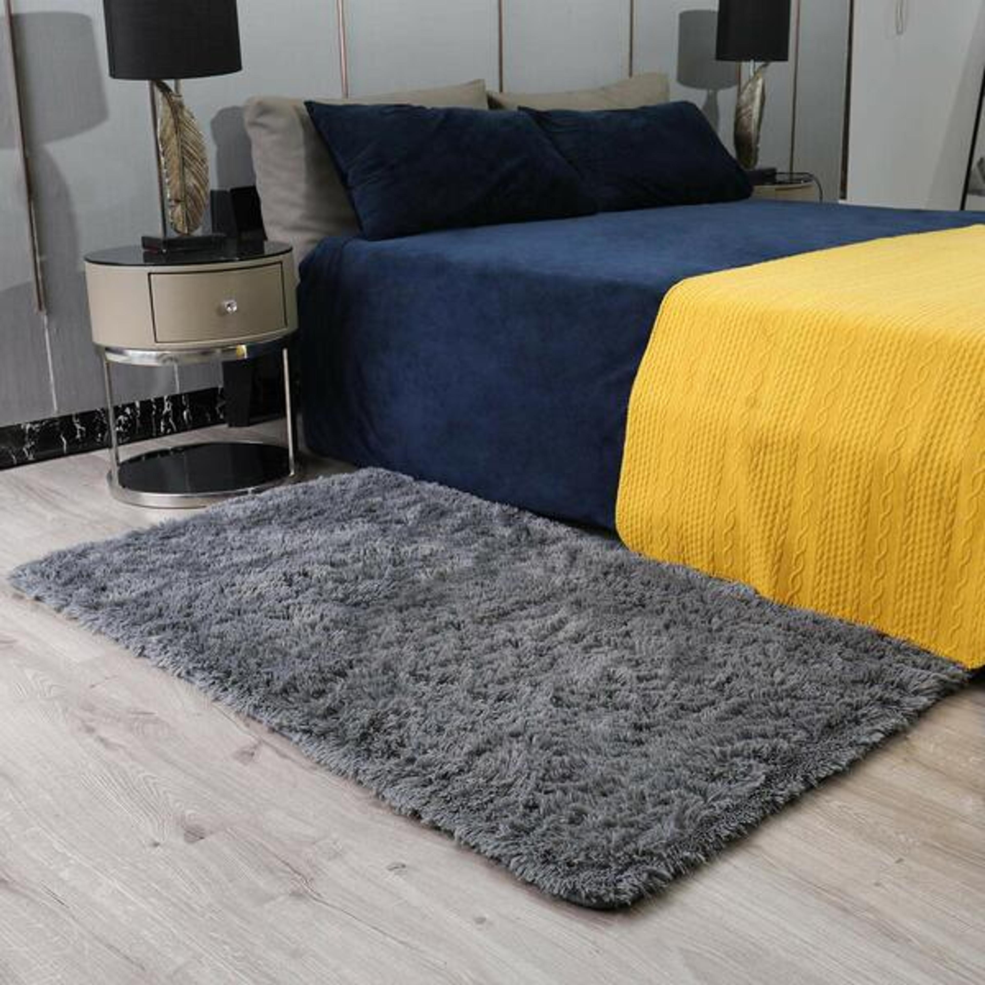 Ophanie Ultra Soft Fluffy Area Rugs for Bedroom, Luxury Shag Rug Faux Fur Non-Slip Floor Carpet for Living Room, Kids Room, Baby Room, Girls Room, and Nursery - Modern Home Decor, 3x5 Feet Grey - LnBMall.com