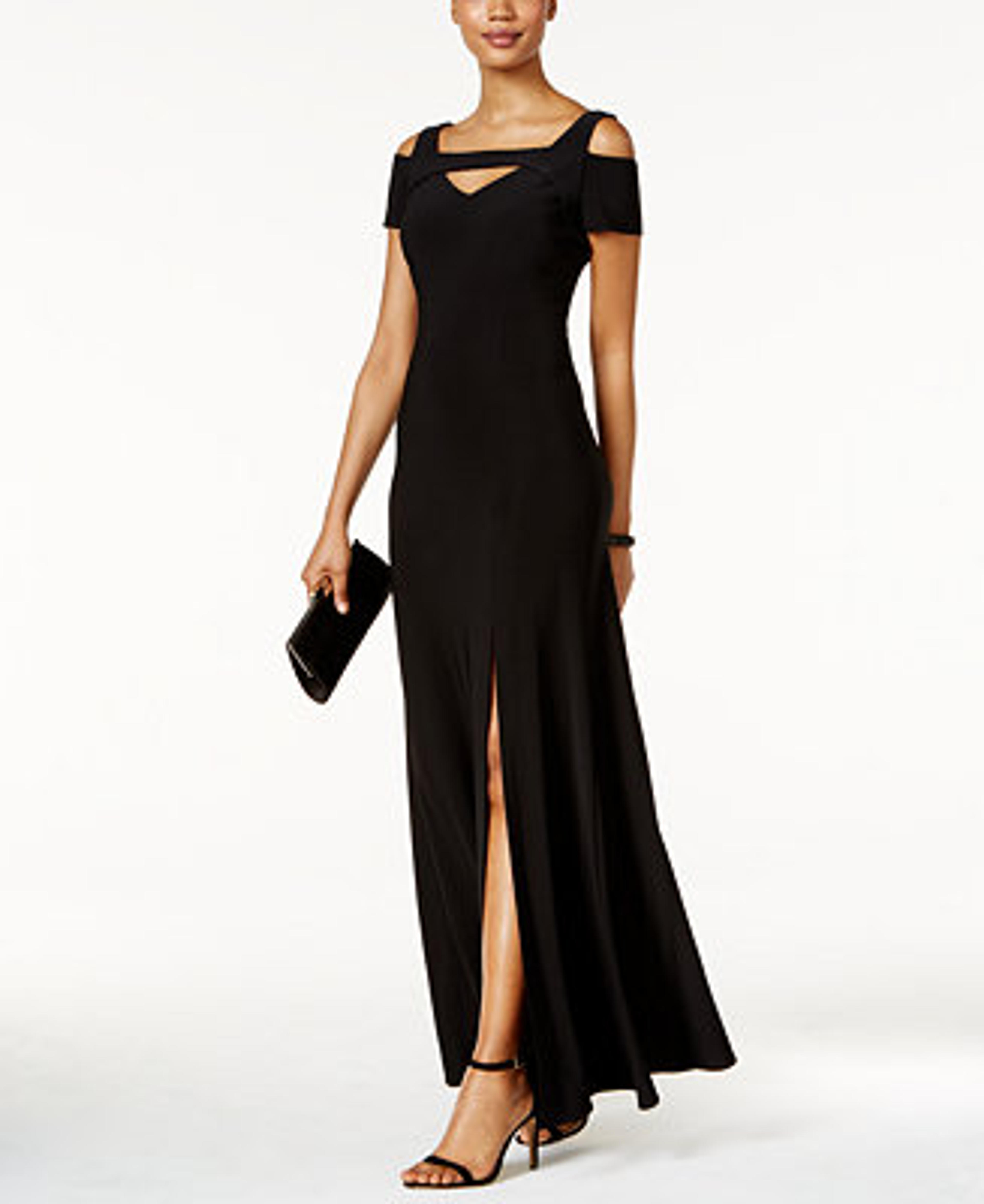 Nightway Cold-Shoulder Keyhole Gown & Reviews - Dresses - Women - Macy's