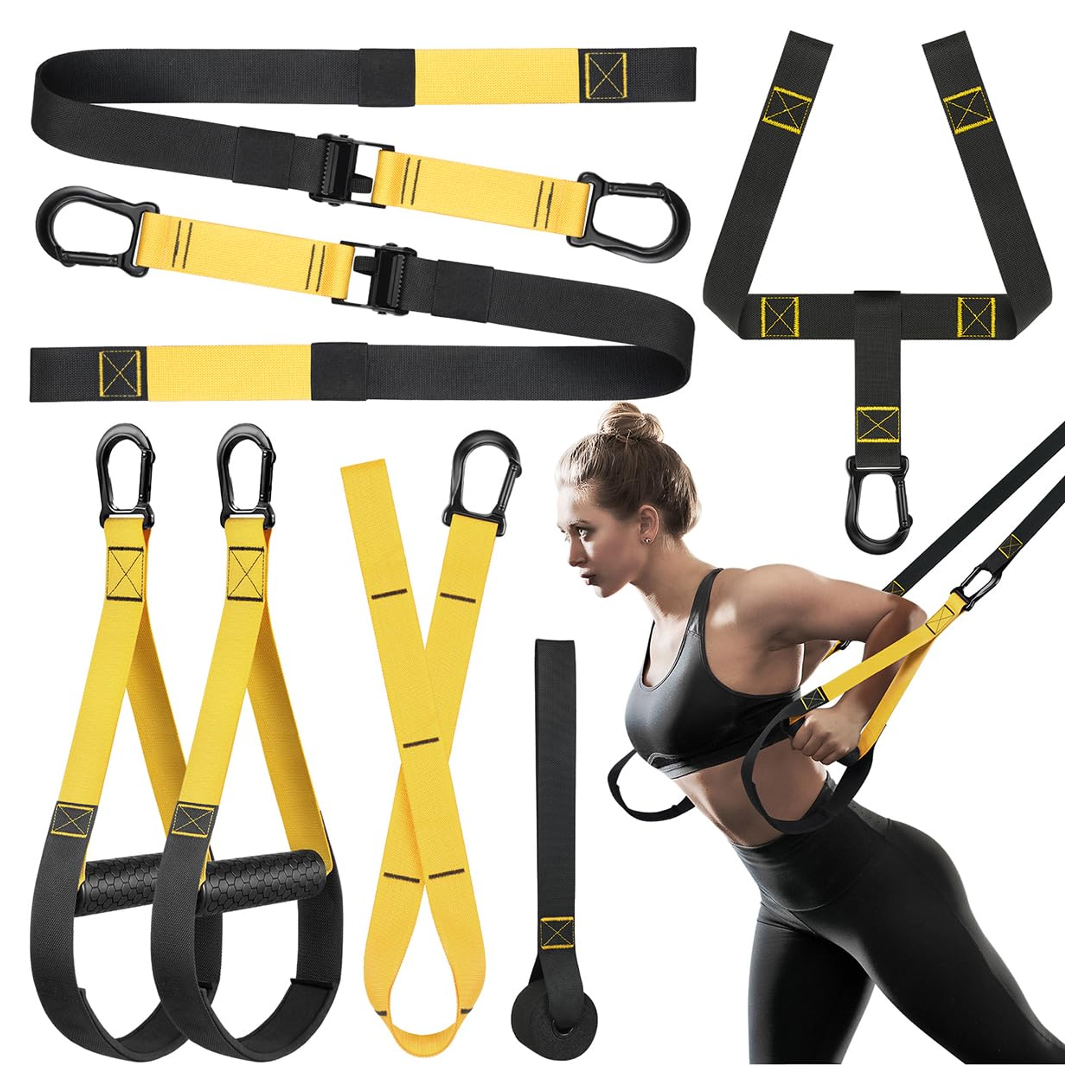 Amazon.com: Home Resistance Training Kit, Resistance Trainer Exercise Straps with Handles, Door Anchor and Carrying Bag for Home Gym, Bodyweight Resistance Workout Straps for Full-Body Workout : Sports & Outdoors