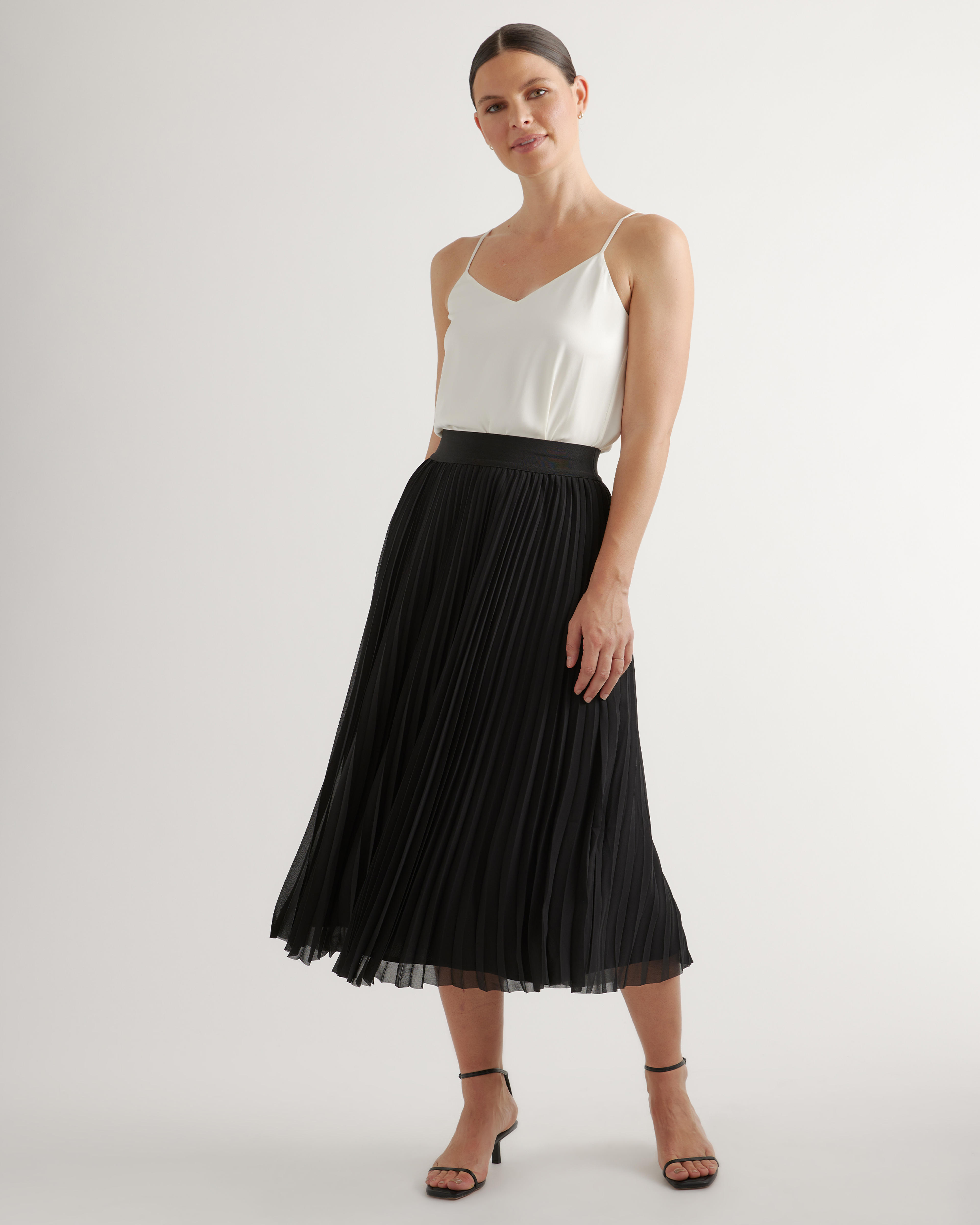 Chiffon Pleated Midi Skirt