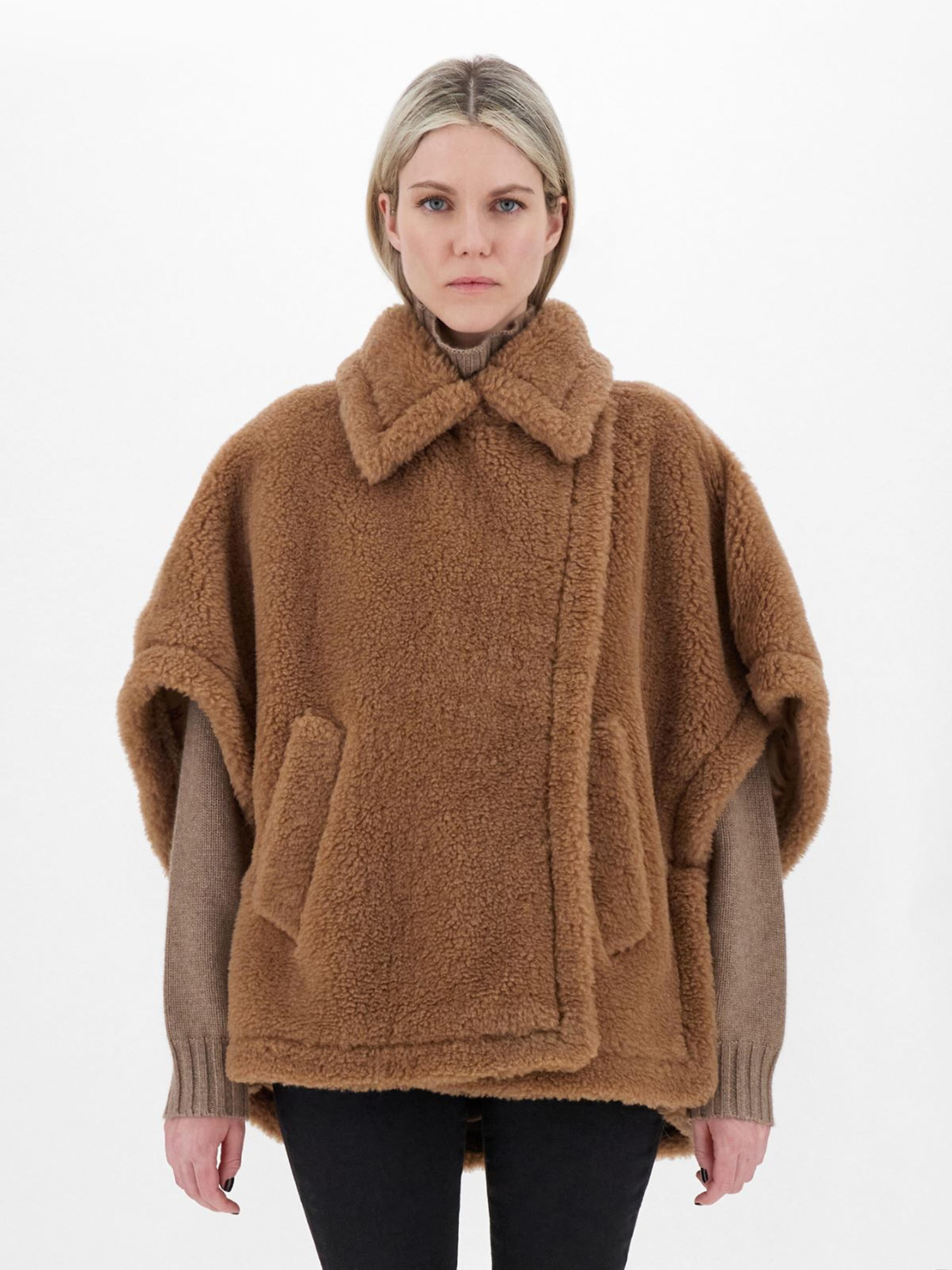 Cape in Teddy fabric, camel | "TEBE" Max Mara