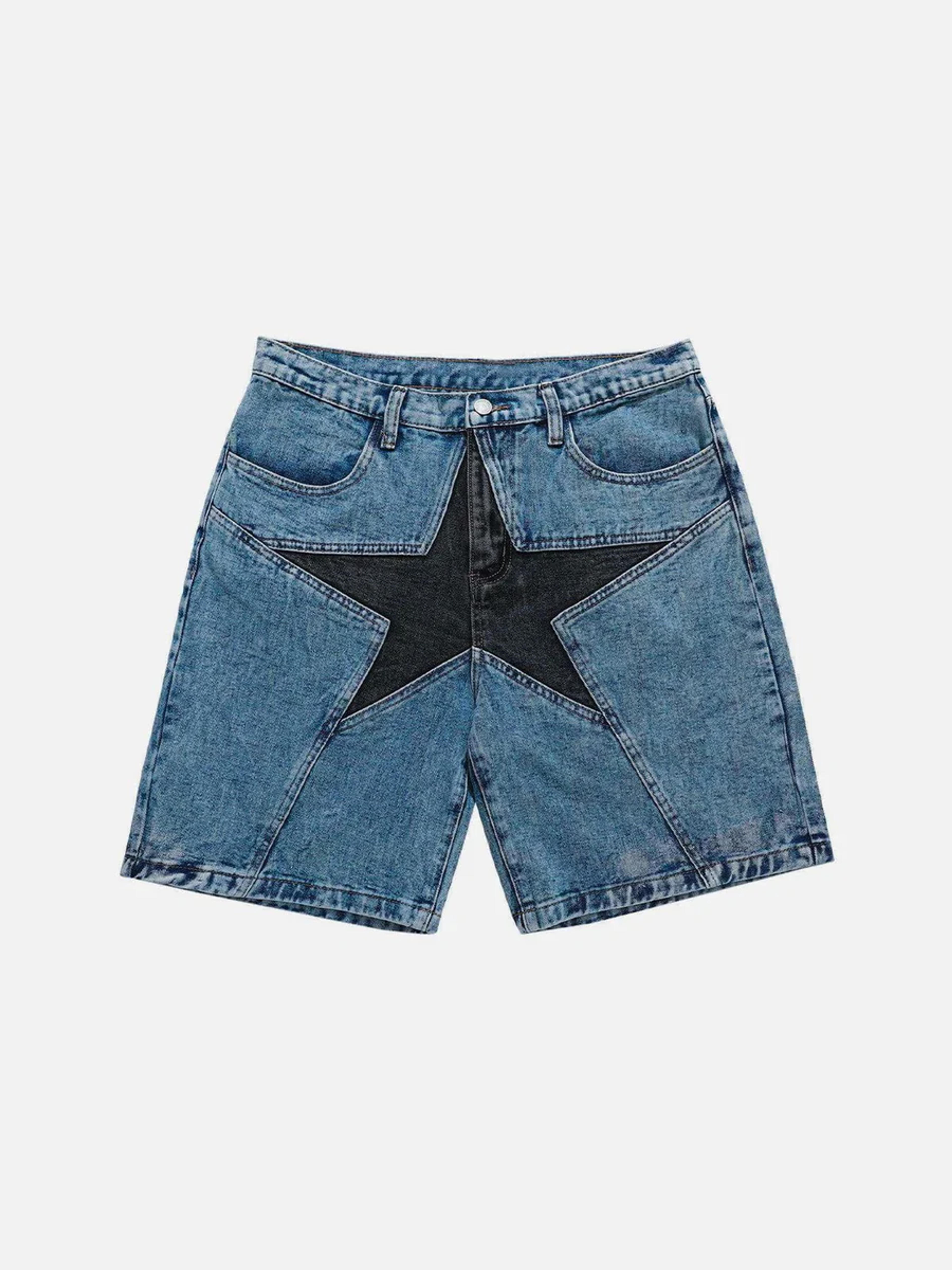 Aelfric Eden Star Patchwork Denim Shorts