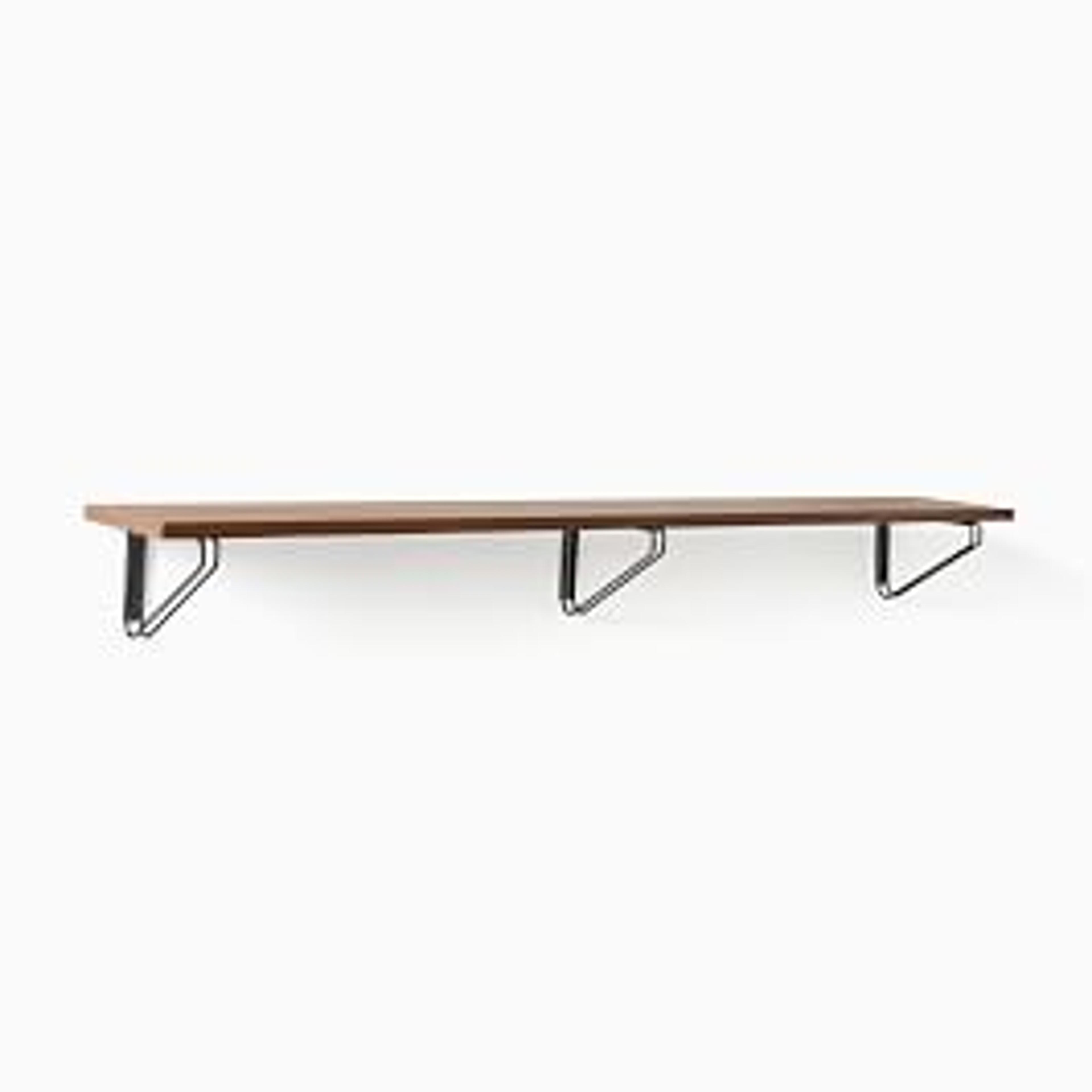 Linear Cool Walnut Wood Shelf 5FT, Parallel Brackets, Dark Bronze