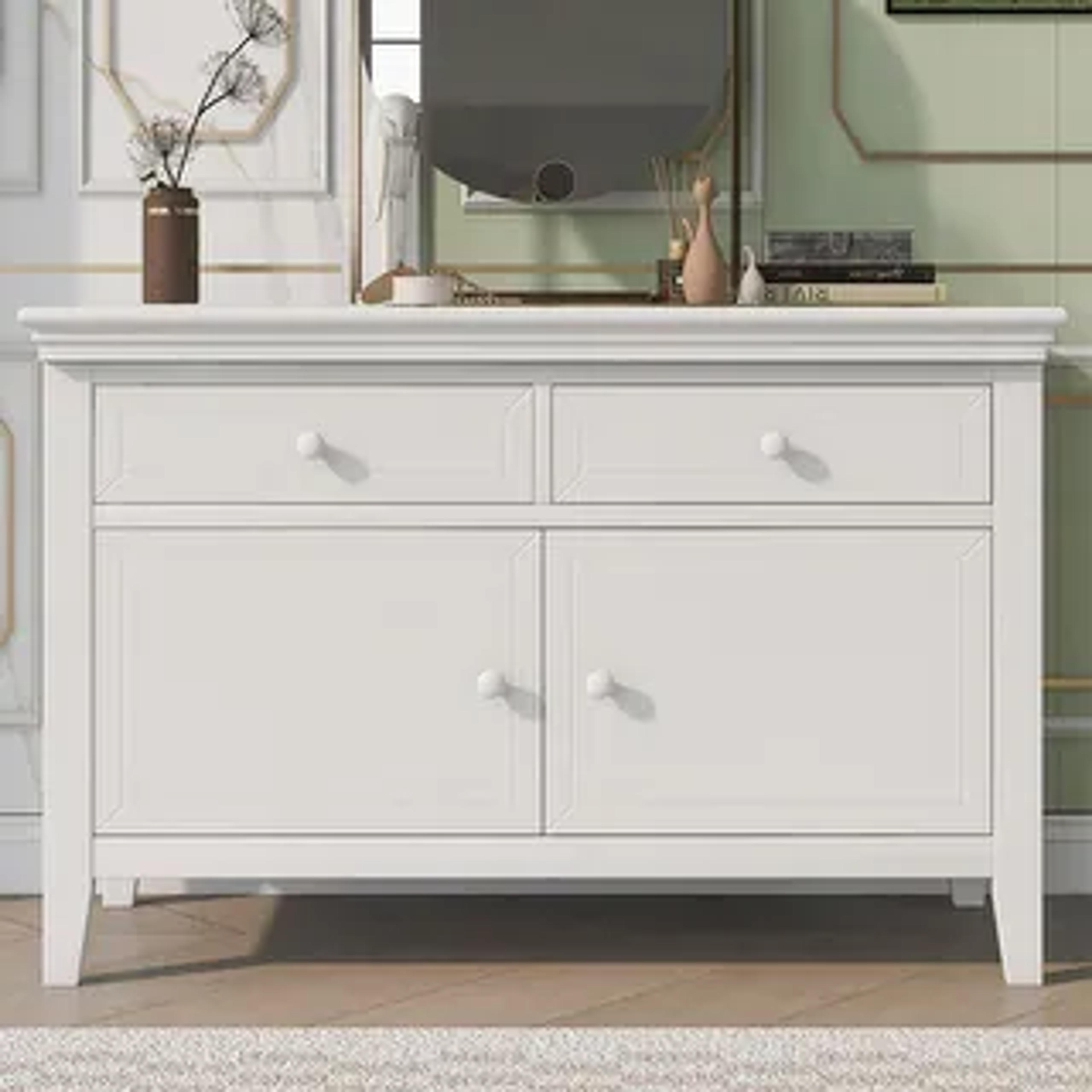 Concise Style White Wooden Dresser with Storage Space - Bed Bath & Beyond - 36951509