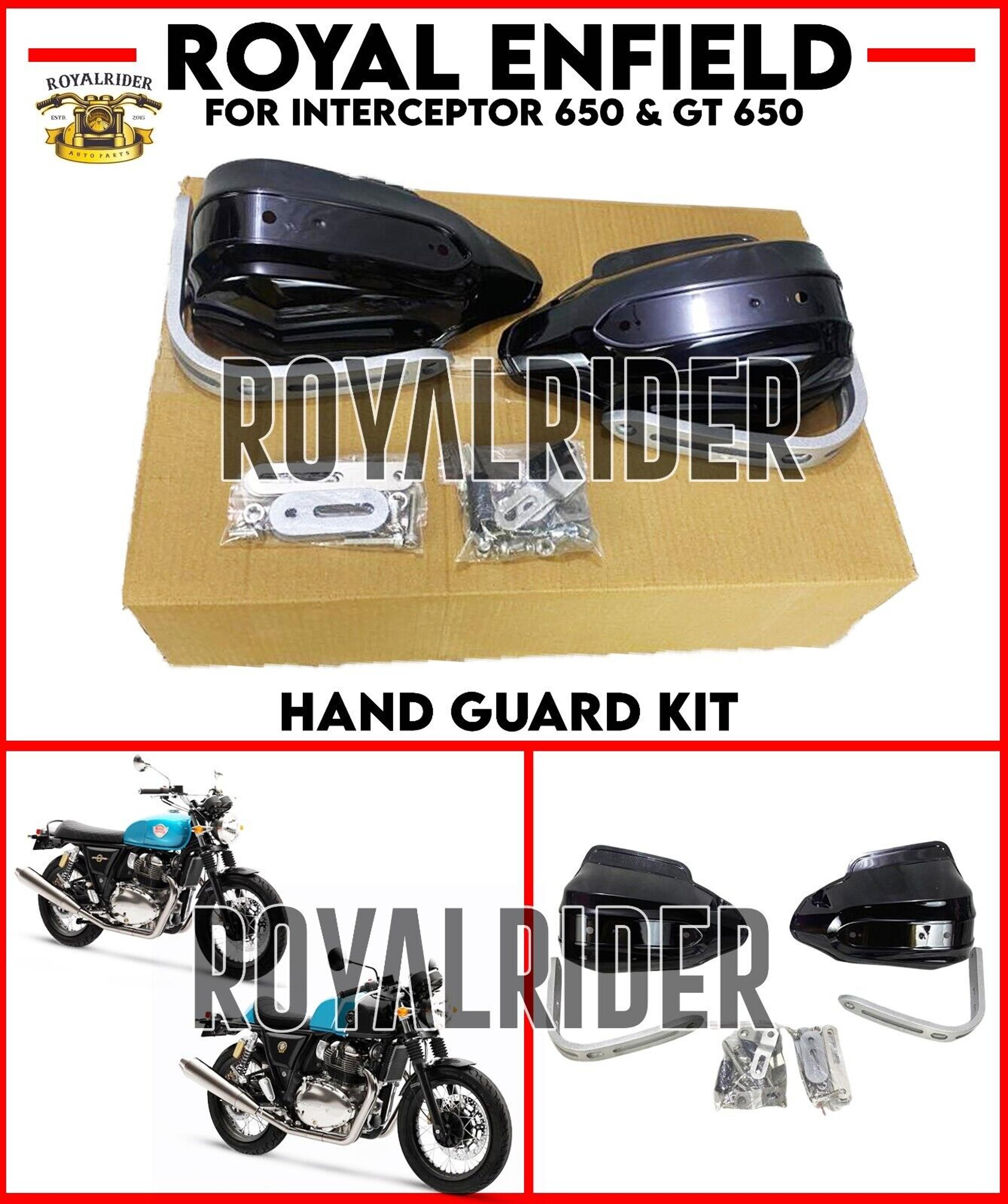 Royal Enfield "HAND GUARD KIT" BLACK For Interceptor 650 & GT 650 | eBay