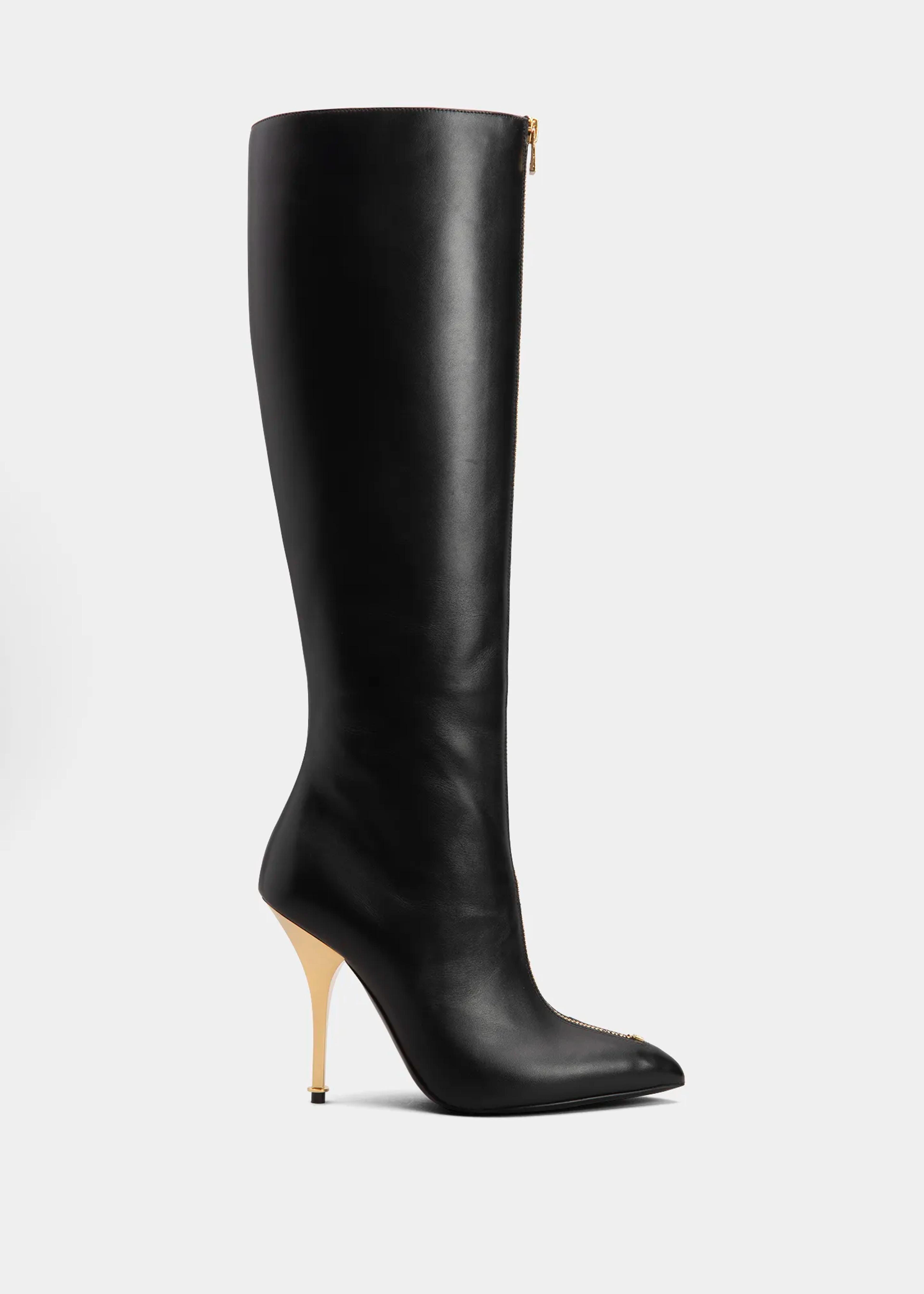 TOM FORD Leather Zip Knee Boots - Bergdorf Goodman