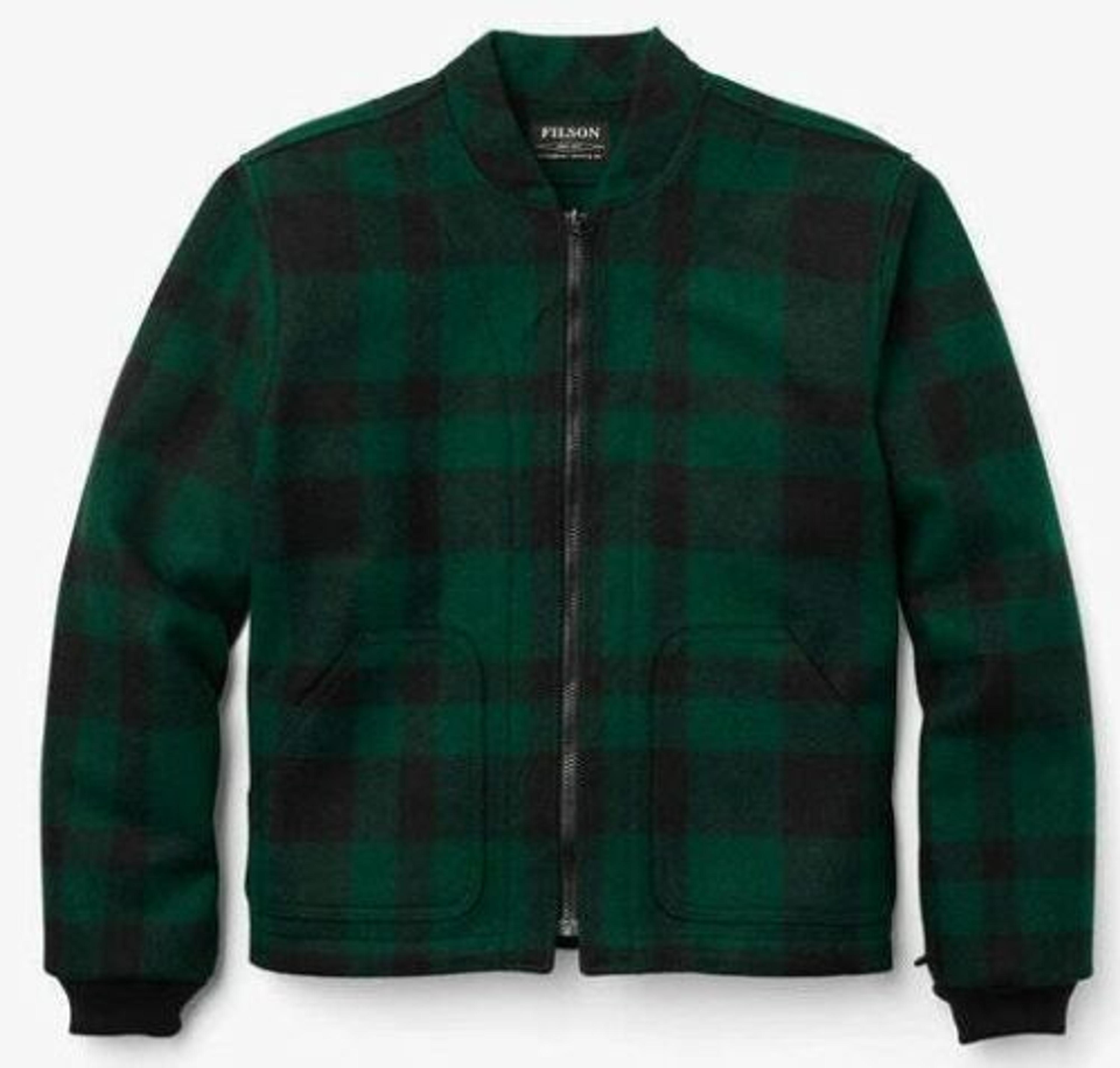 Filson Wool Jacket Liner 11010036 Mackinaw Green Black Check Plaid MADE IN USA | eBay