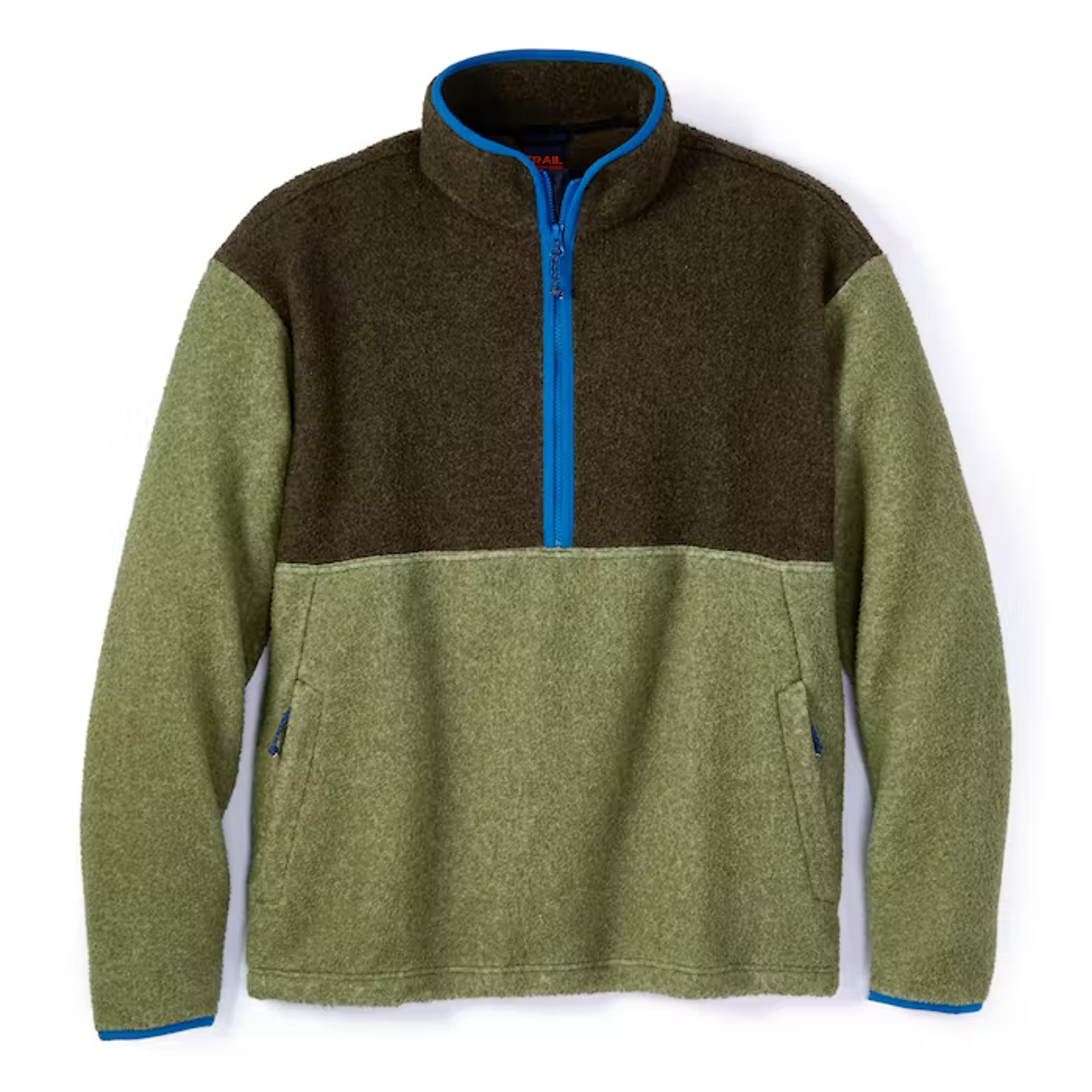 Proof Trail Fleece Pullover - Charcoal and Olive | Fleece Jackets | Huckberry