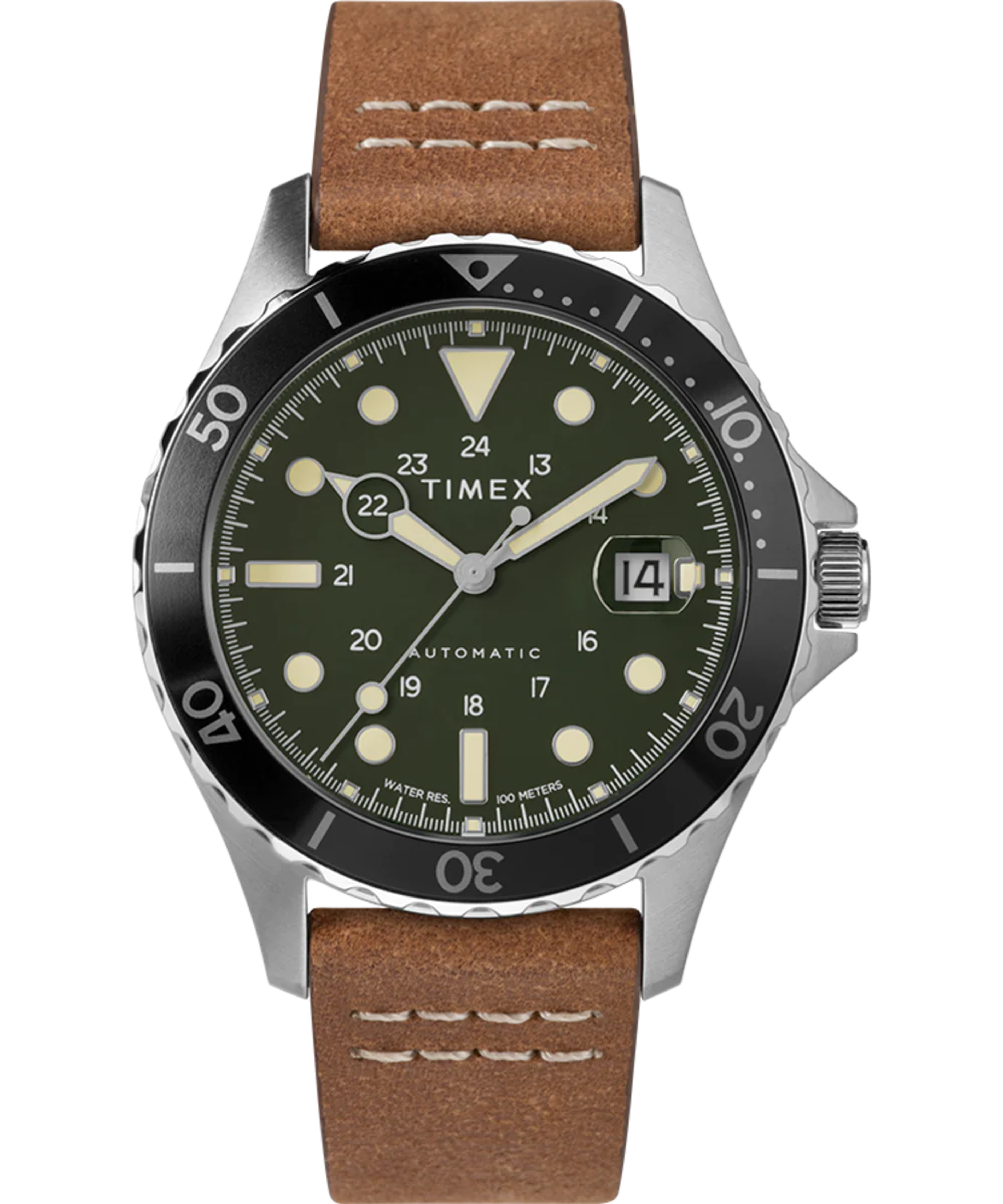 Navi XL Automatic 41mm Leather Strap Watch | Timex US