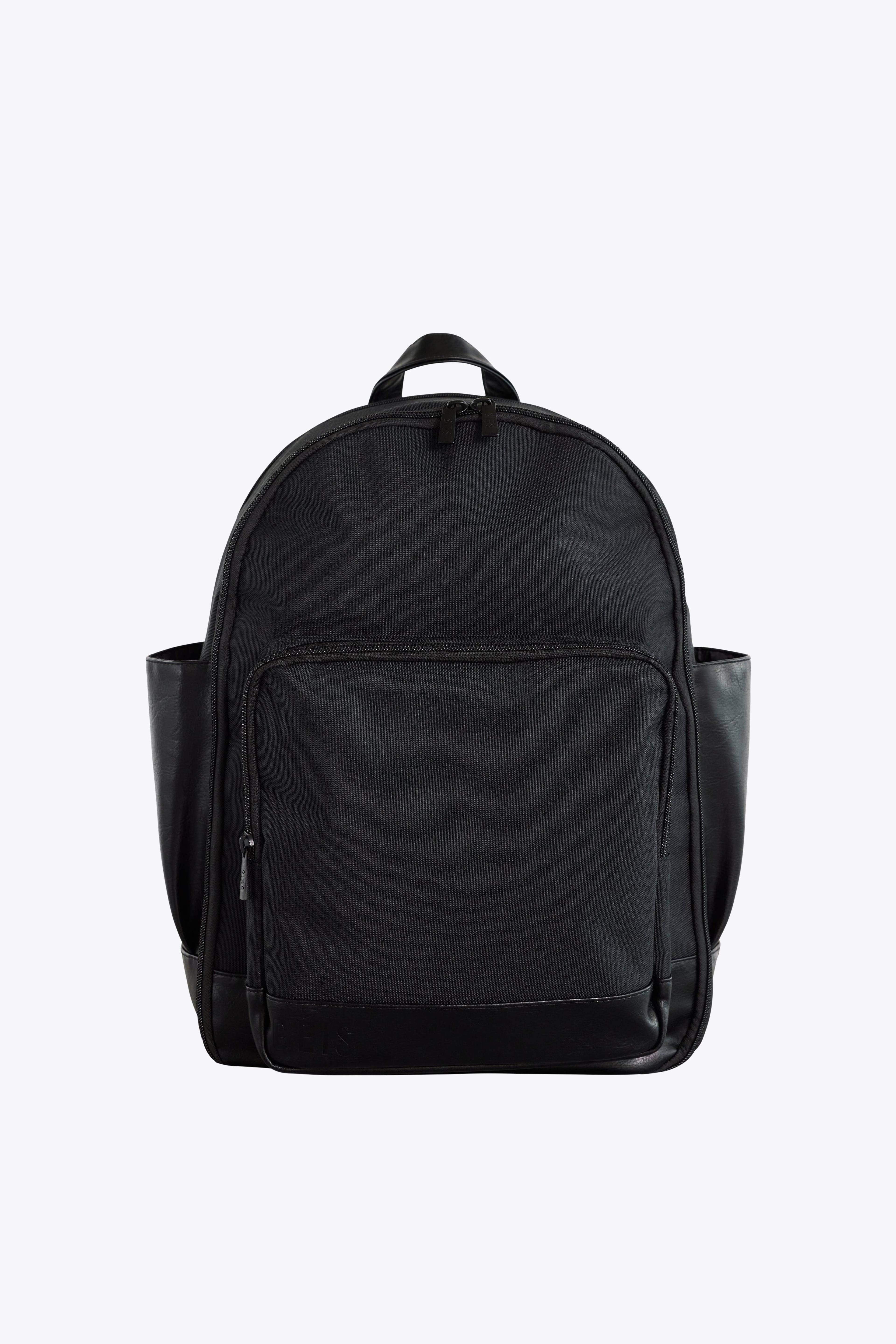 Béis 'The Backpack' in Black - Black Travel Backpack & Laptop Backpack