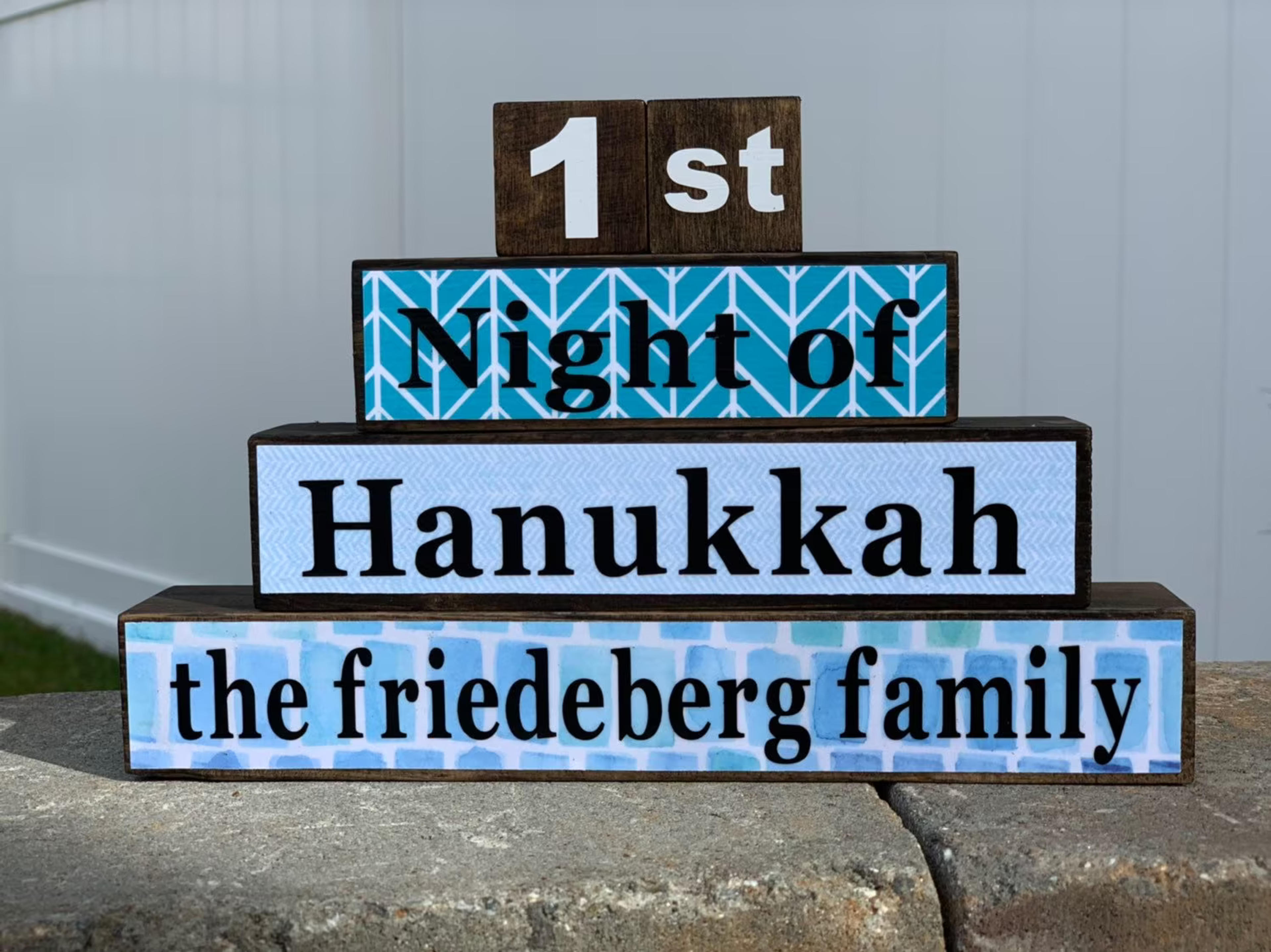 Personalized Hanukkah Celebration Blocks Countdown Blocks - Etsy