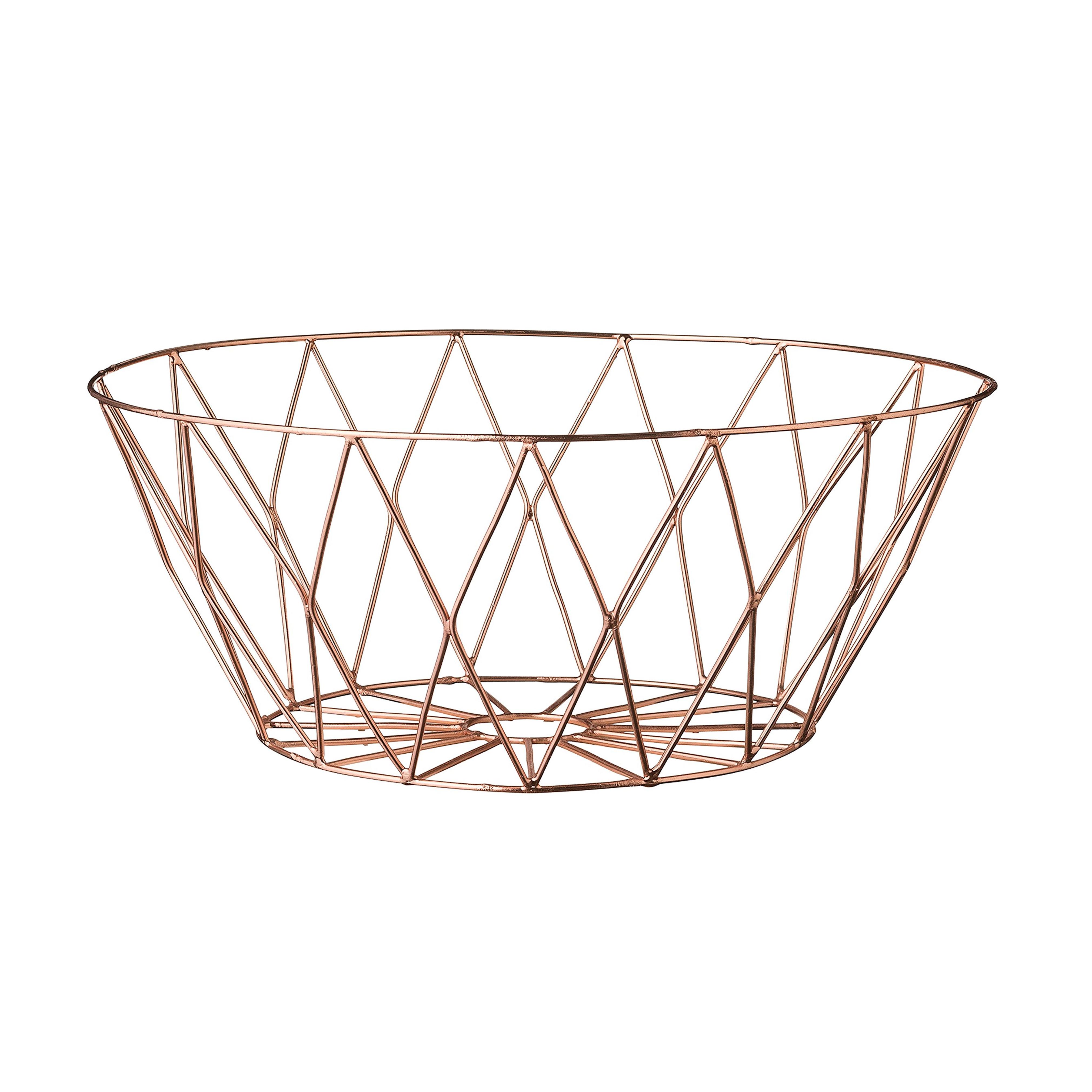 Small Metal Basket with Copper Plated Finish