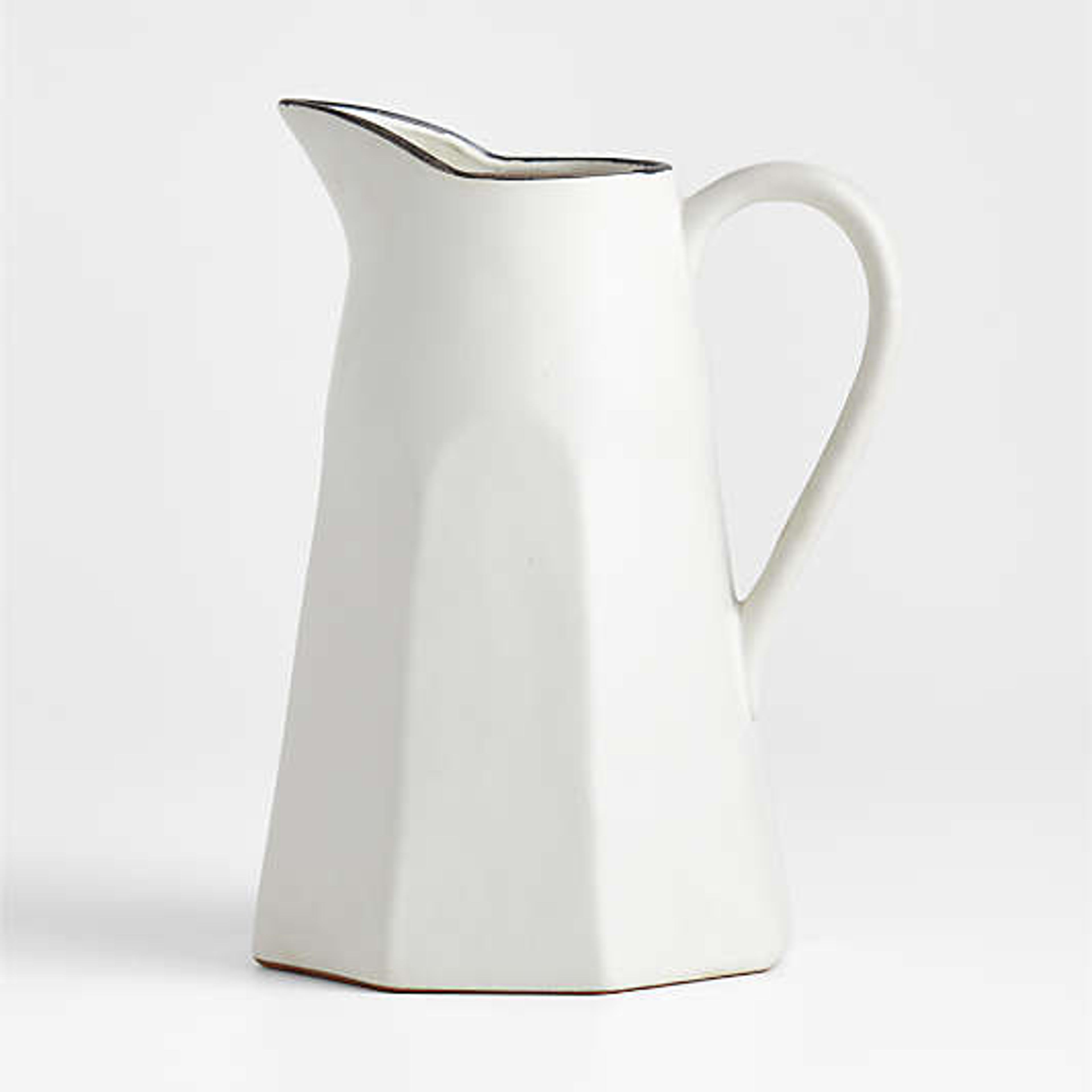 Stevey Cream Terracotta Pitcher by Leanne Ford | Crate & Barrel