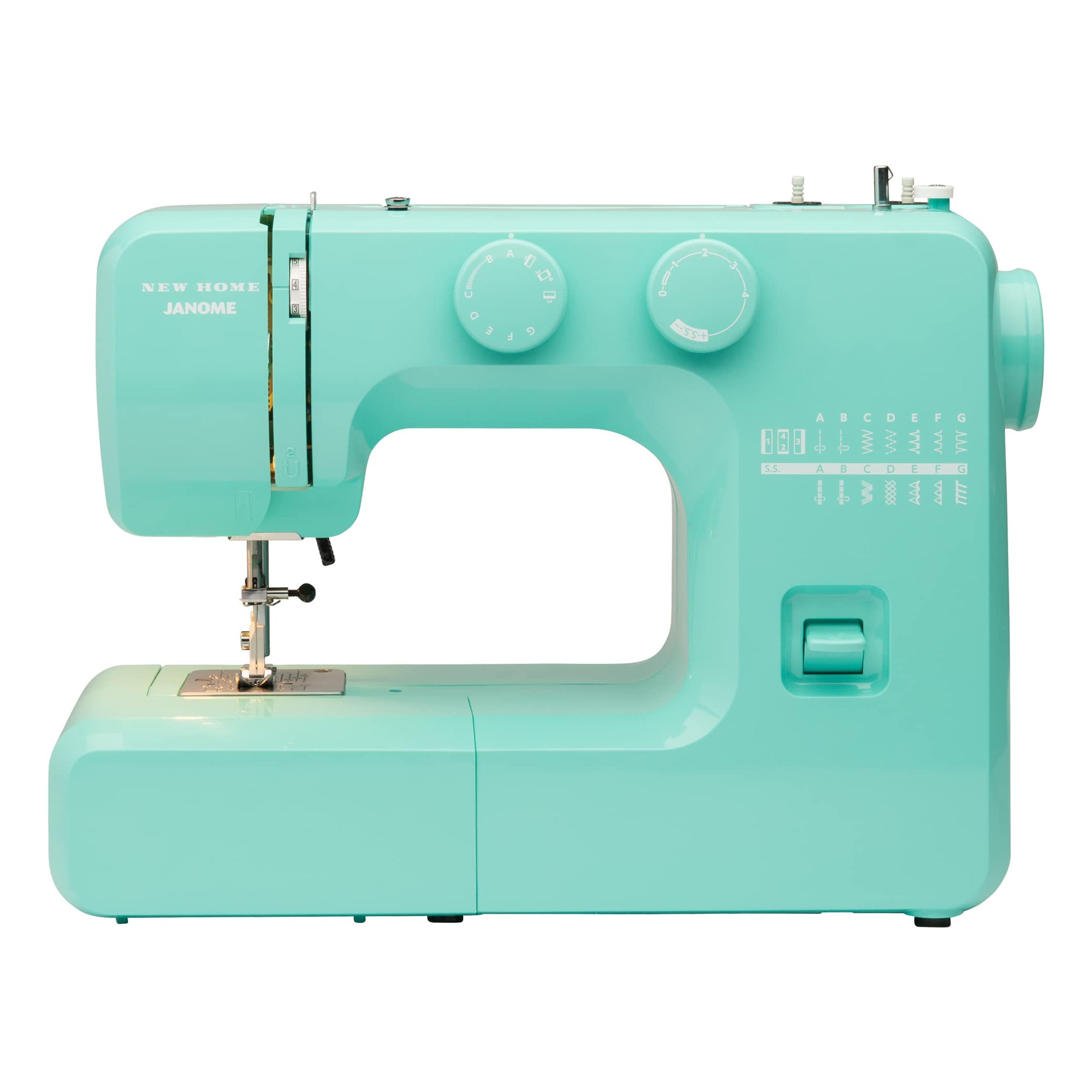 Janome Arctic Crystal Easy-to-Use Sewing Machine with Interior Metal Frame, Bobbin Diagram, Tutorial Videos, Made with Beginners in Mind!, Blue