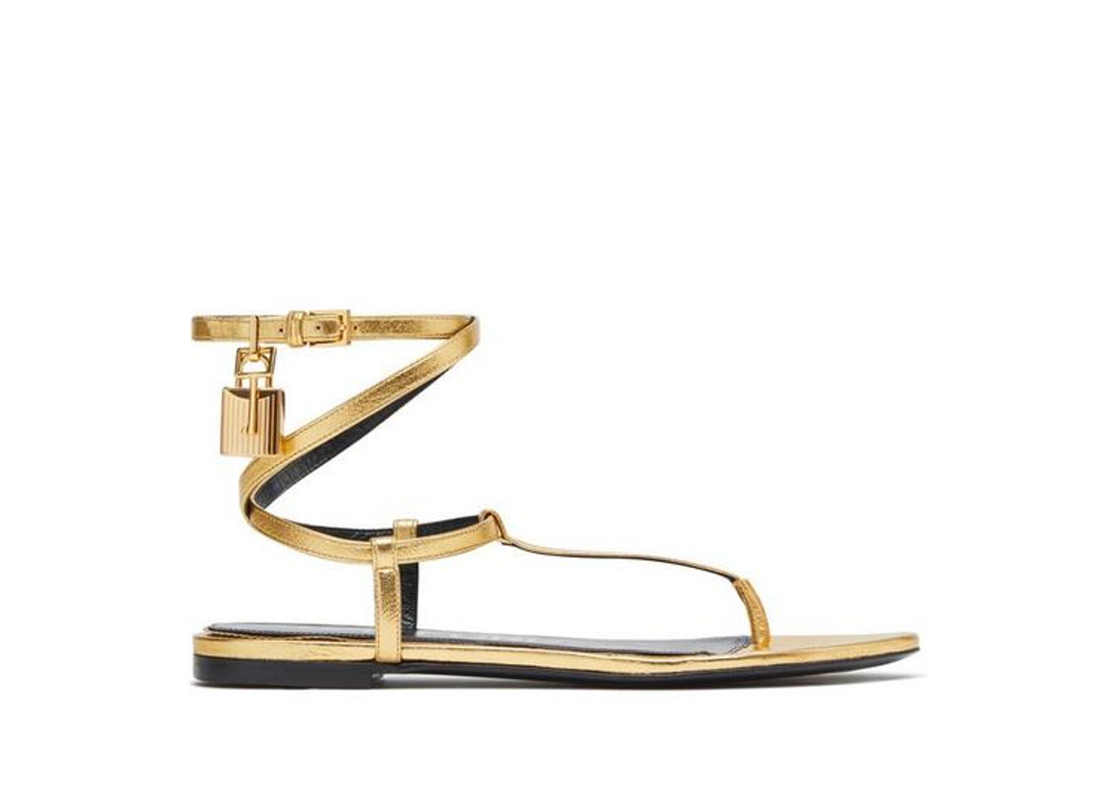 Tom Ford LAMINATED LEATHER PADLOCK SANDAL - Women | TomFord.com