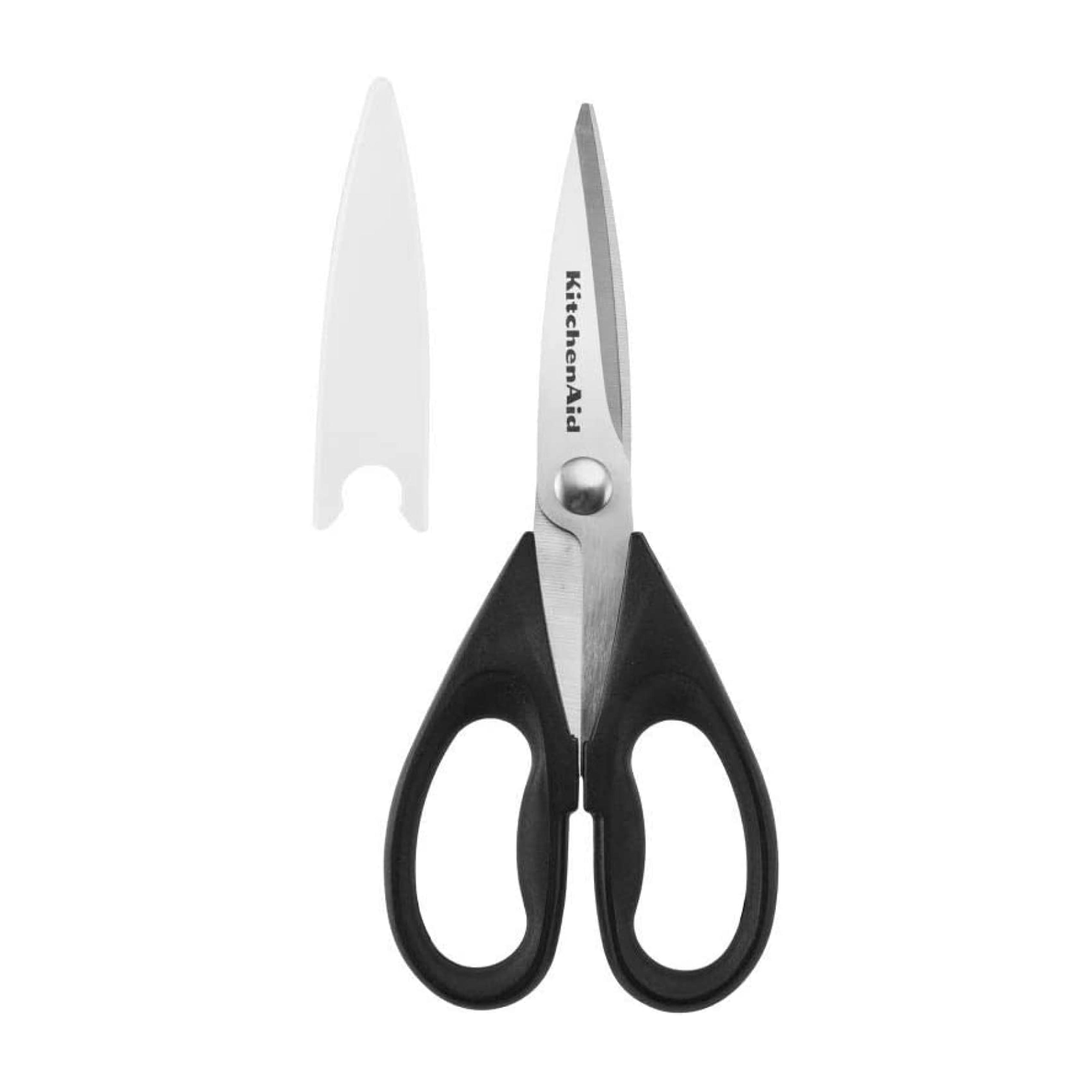 KitchenAid All Purpose Kitchen Shears with Protective Sheath for Everyday use, Dishwasher Safe Stainless Steel Scissors with Comfort Grip, 8.72-Inch, Black