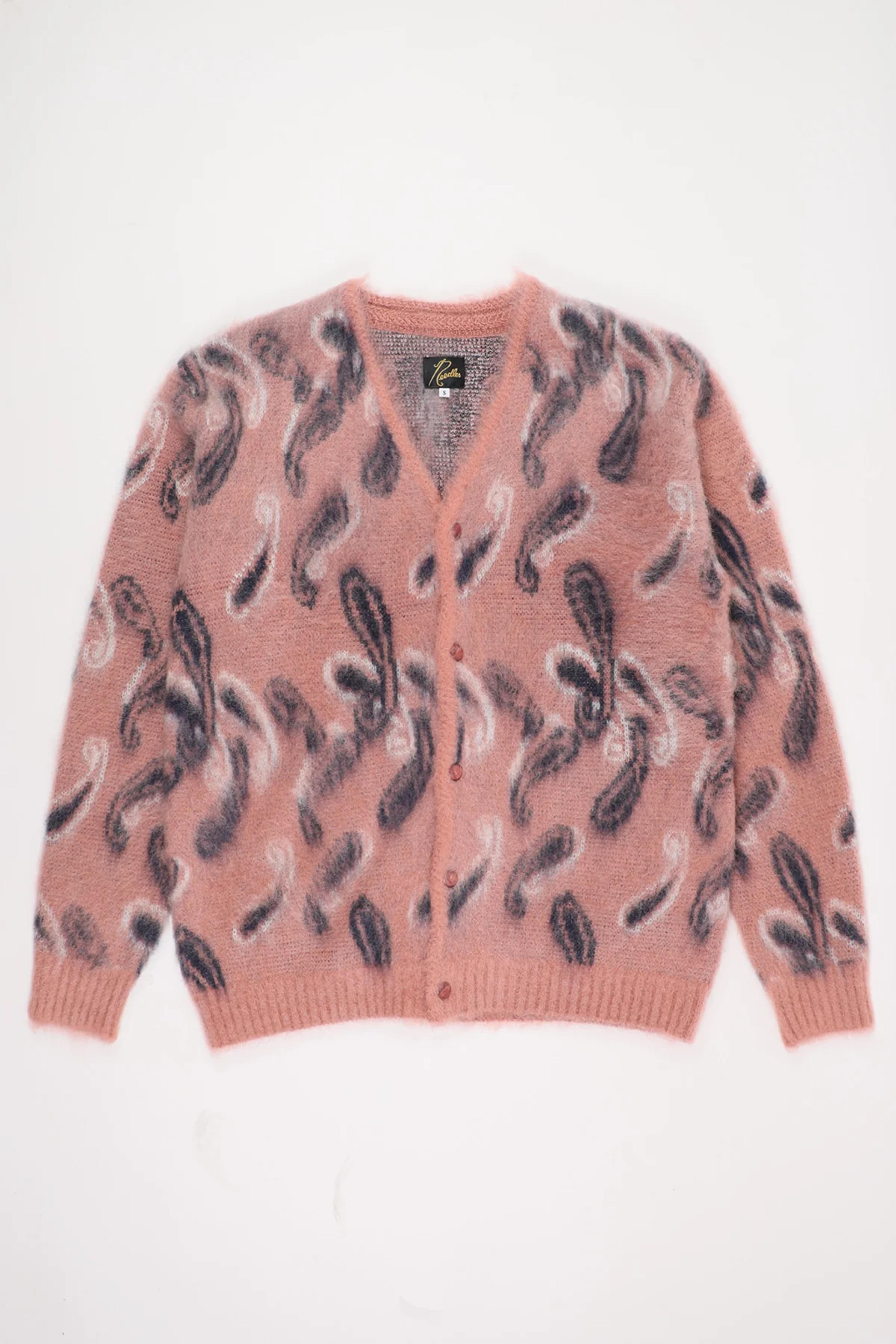 Needles Paisley Mohair Cardigan | Pink | Canoe Club