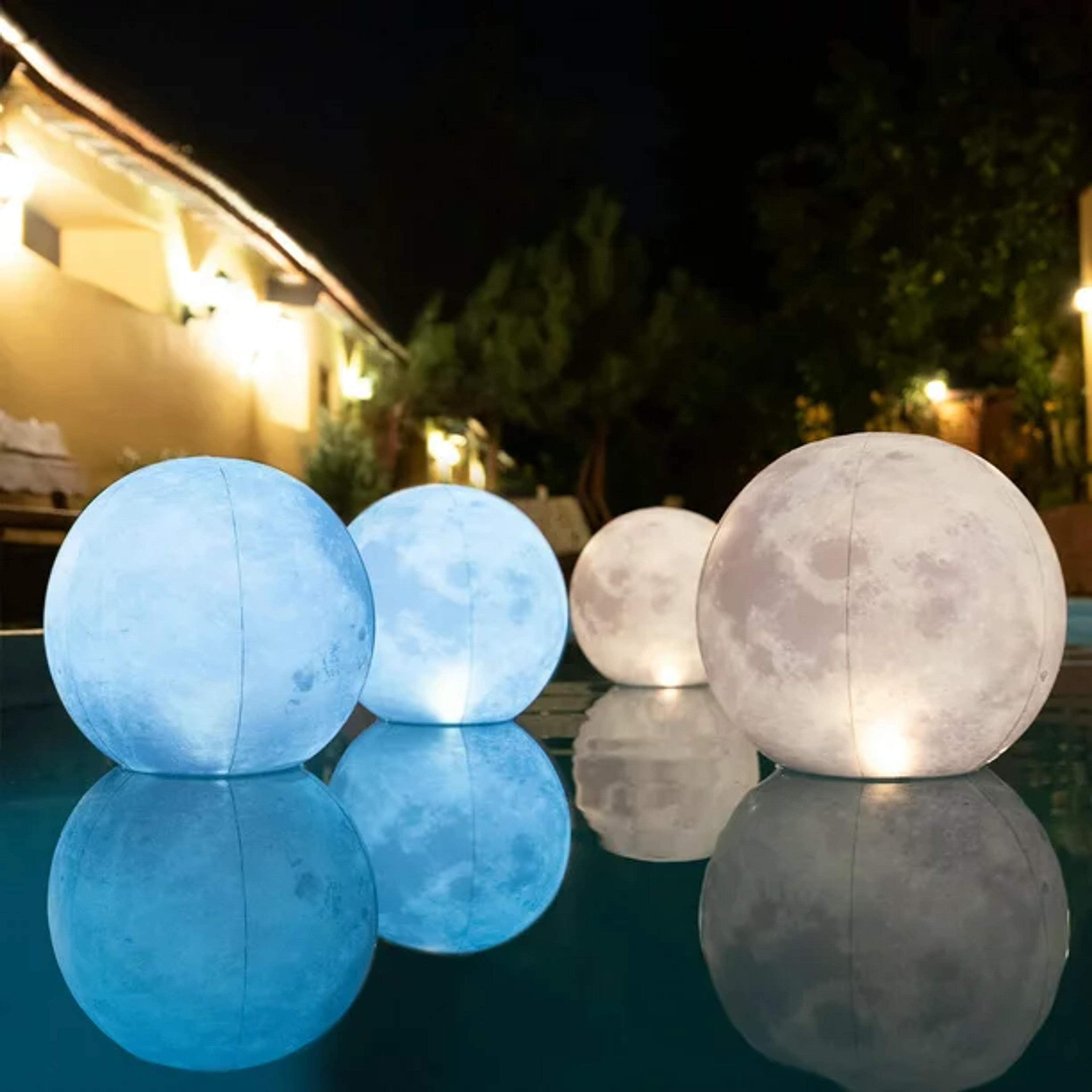 Tially Full Moon Solar Floating Pool Lights - 14" Inflatable Pool Decor (4 Pack) - Walmart.com