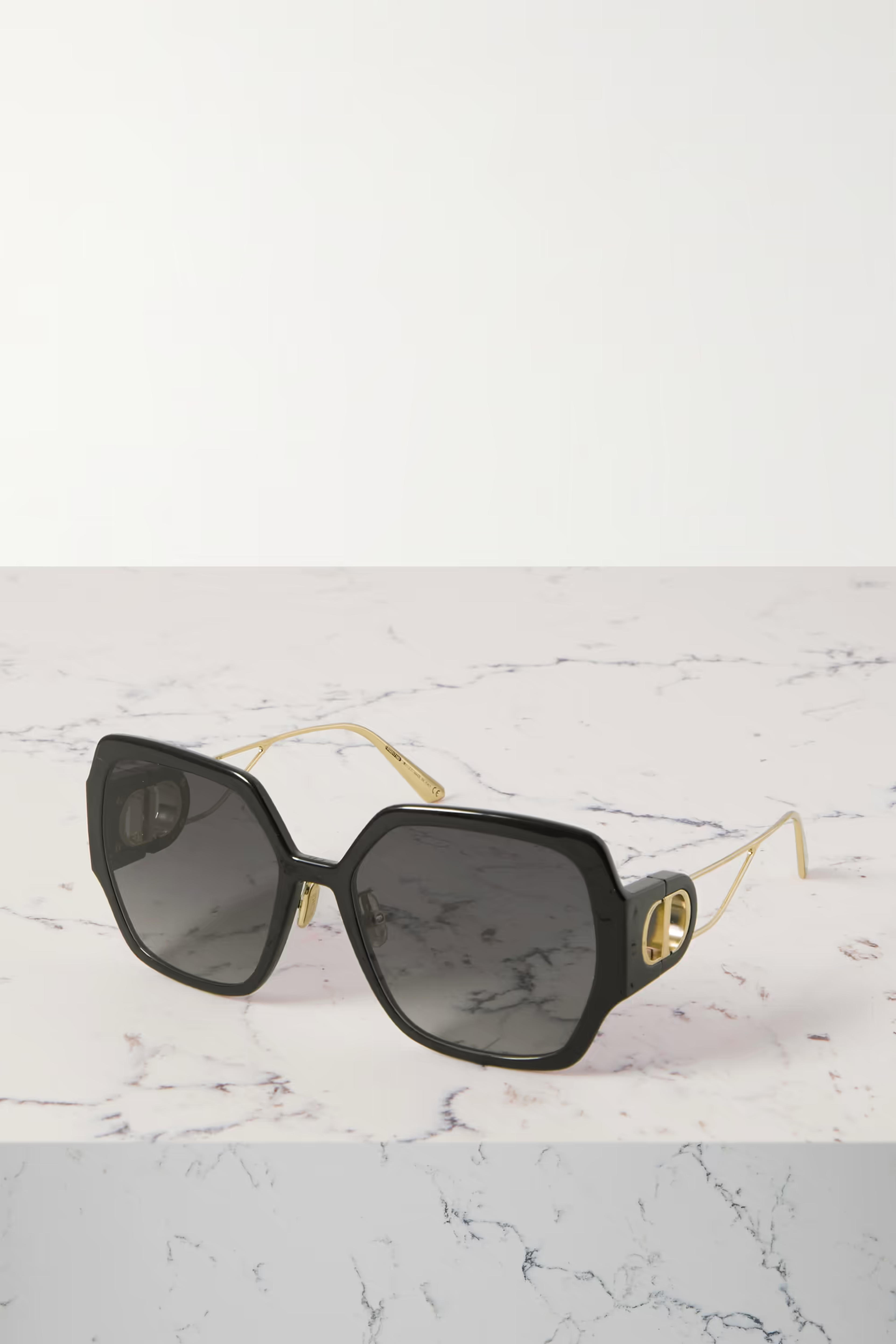 Black 30Montaigne BU oversized square-frame acetate and gold-tone sunglasses | DIOR EYEWEAR | NET-A-PORTER