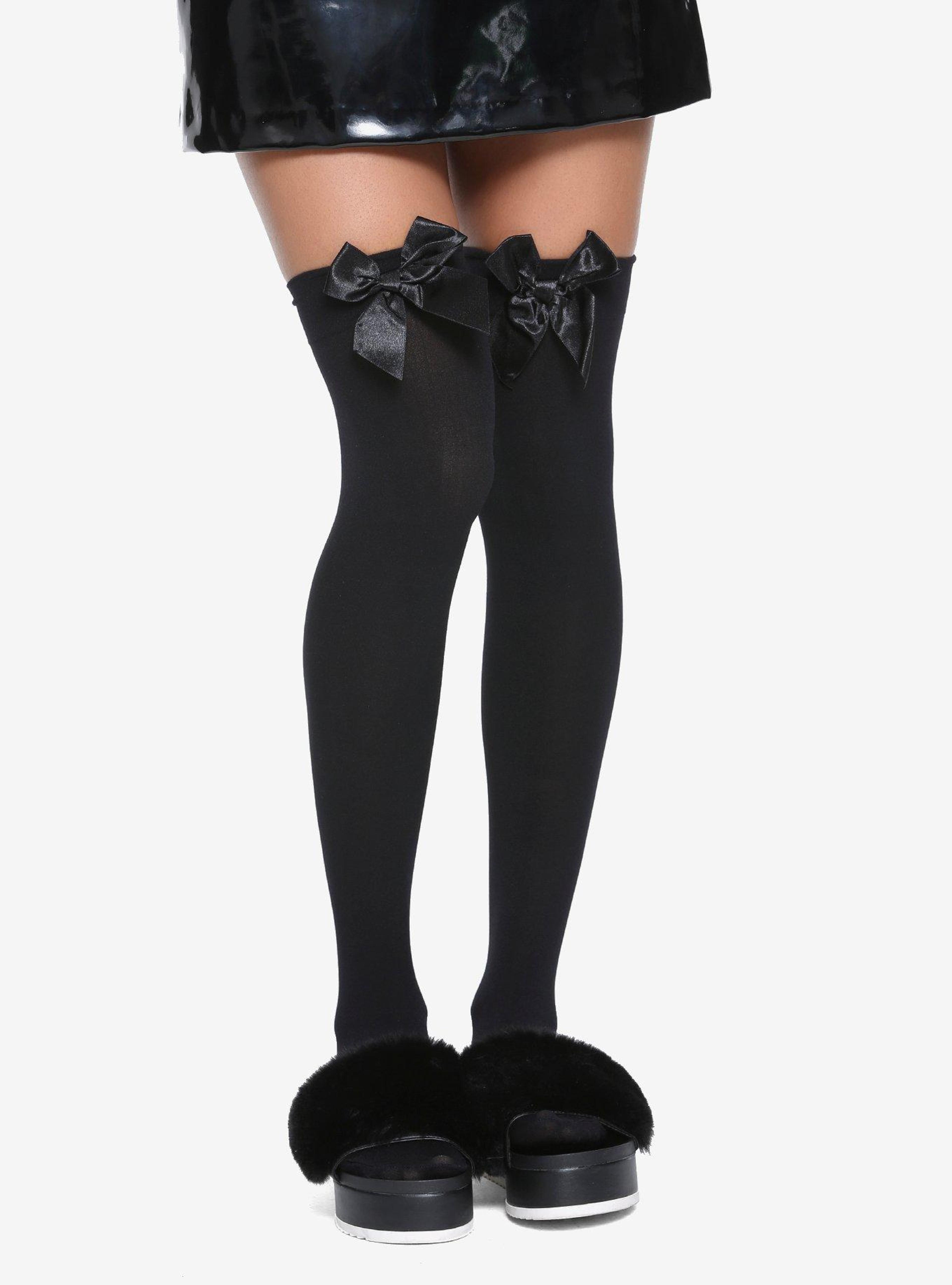 Black Bow Thigh Highs