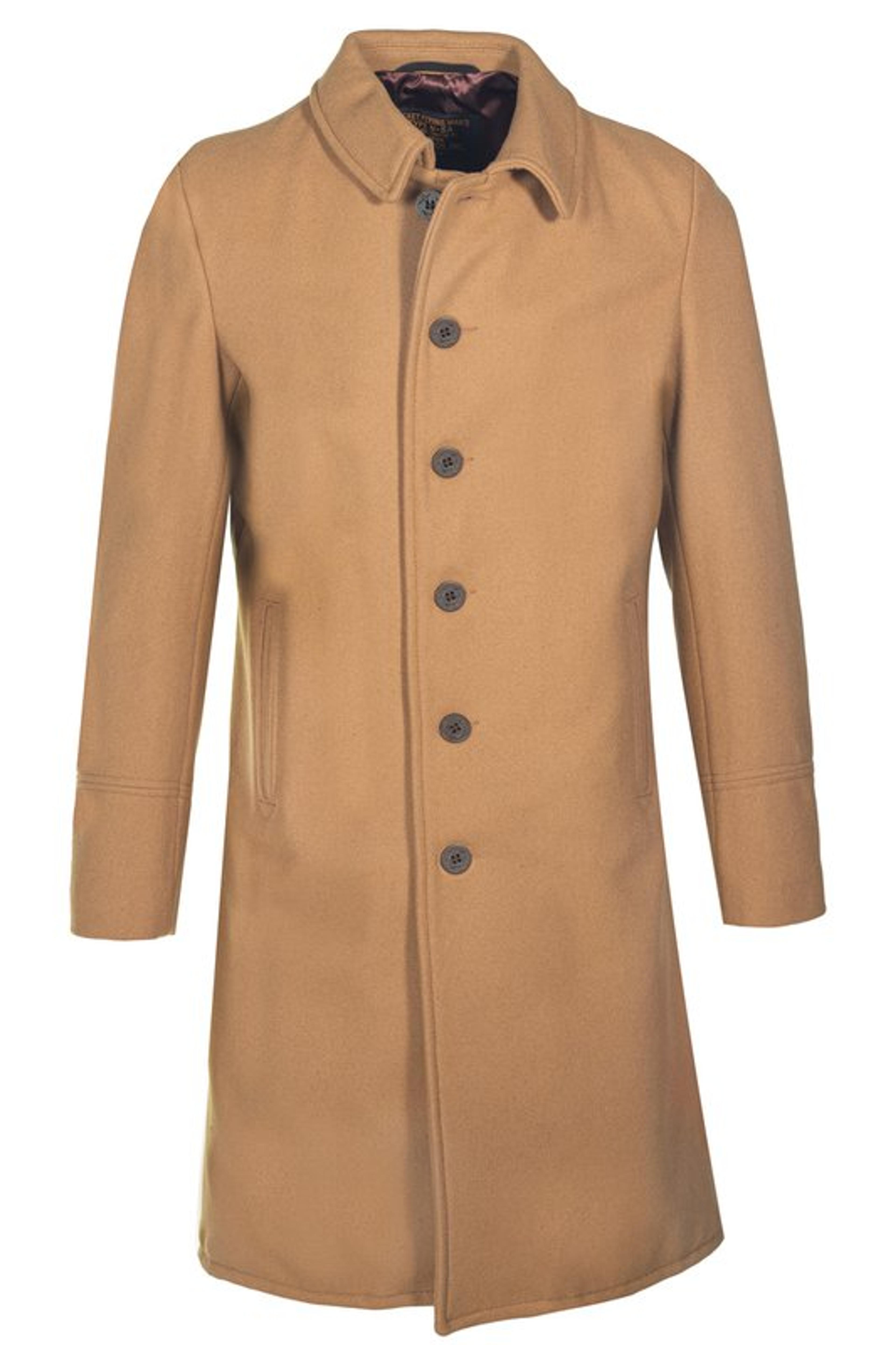 Wool Officer's Trenchcoat With No Epaulets