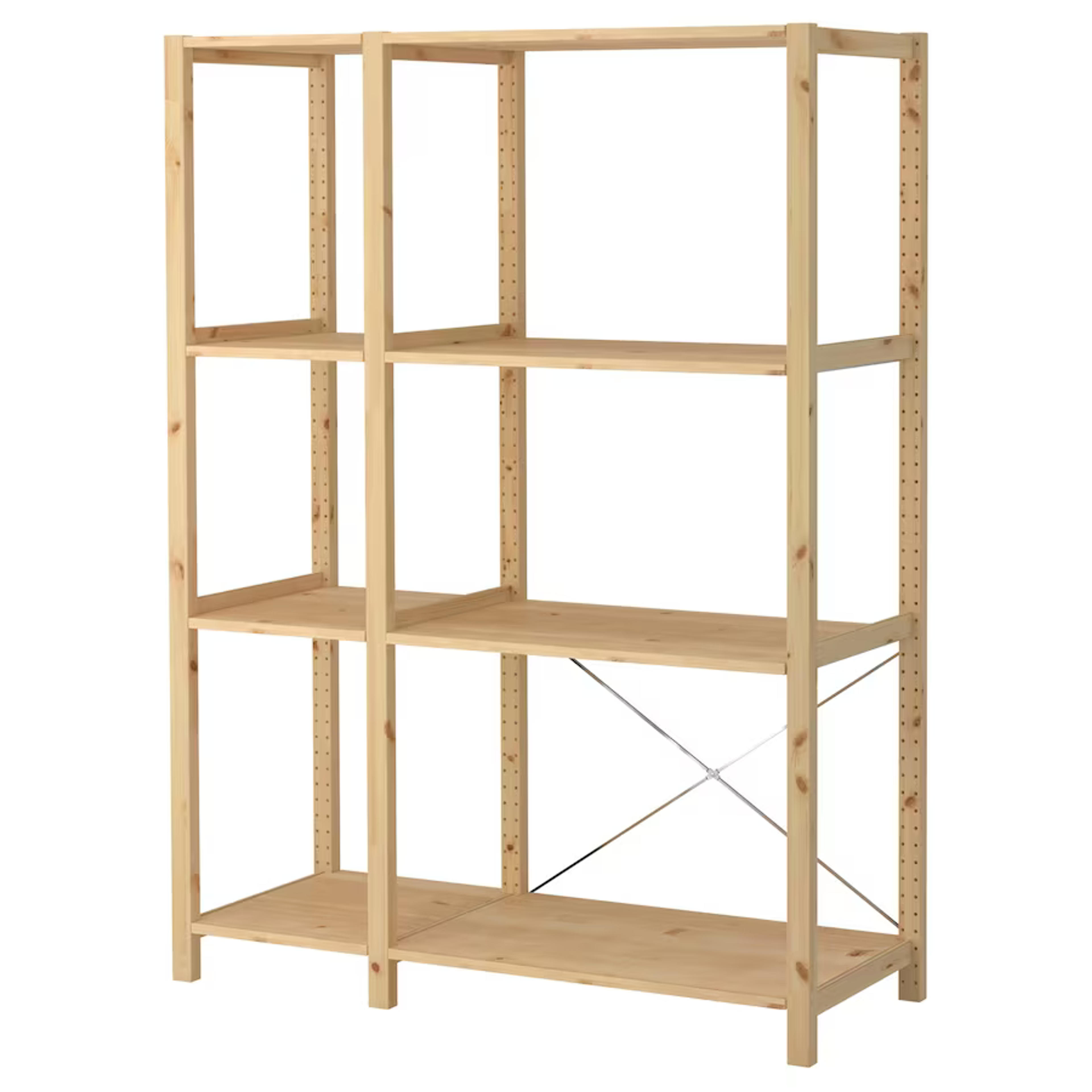 IVAR 2 section shelving unit, pine, 523/4x195/8x701/2" - IKEA