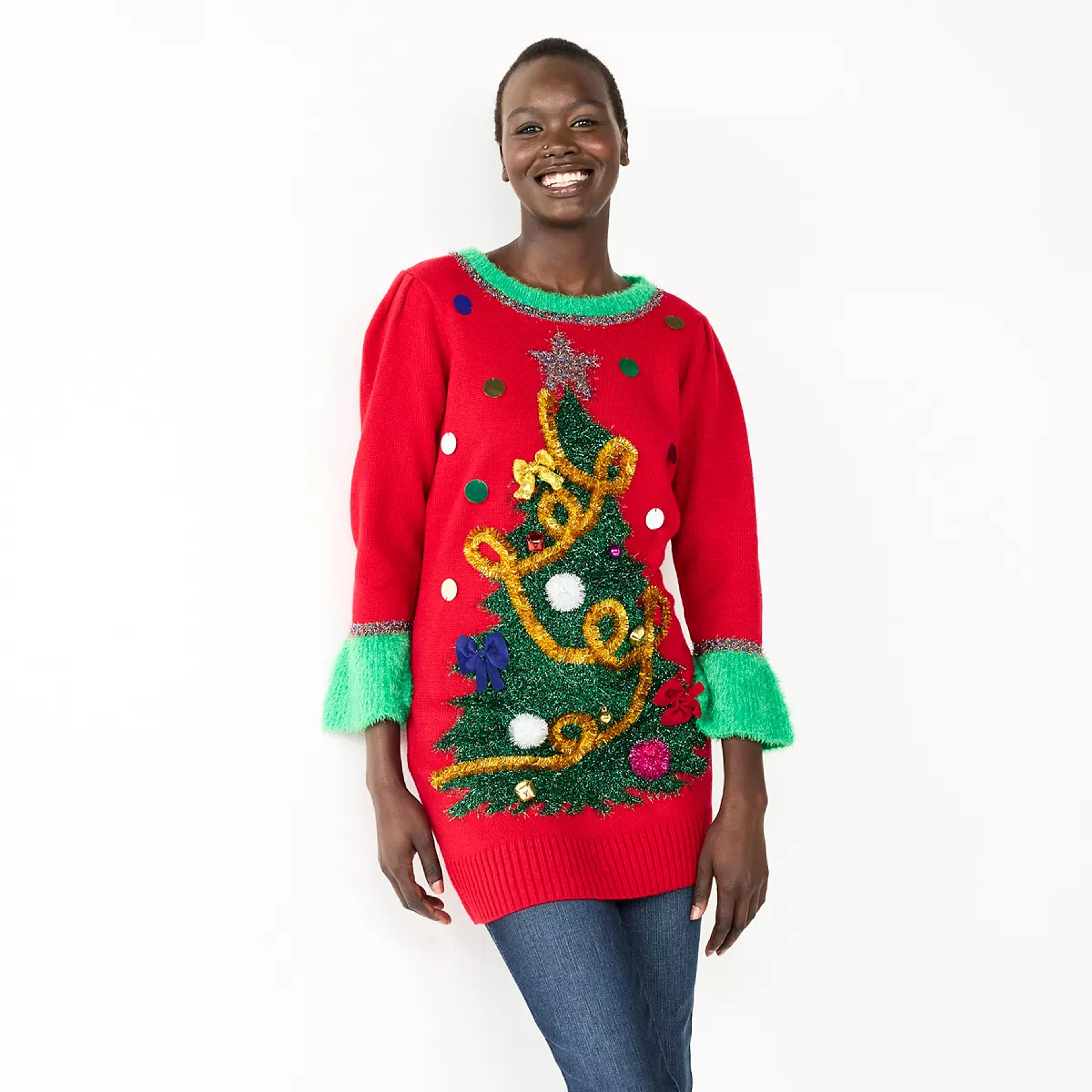 Women's Celebrate Together™ Crewneck Tree Tunic Christmas Sweater