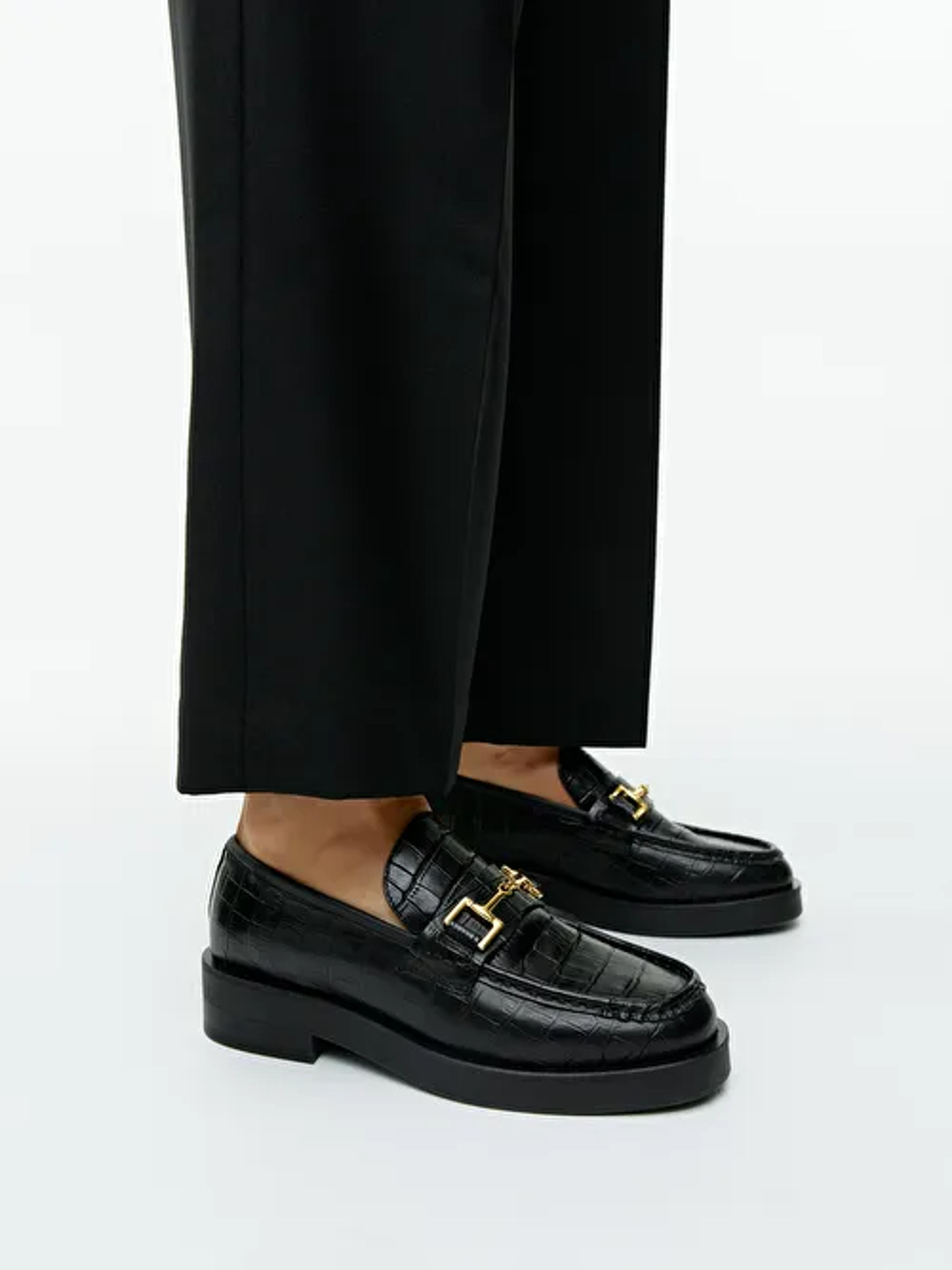 Leather Loafers - Black - ARKET WW