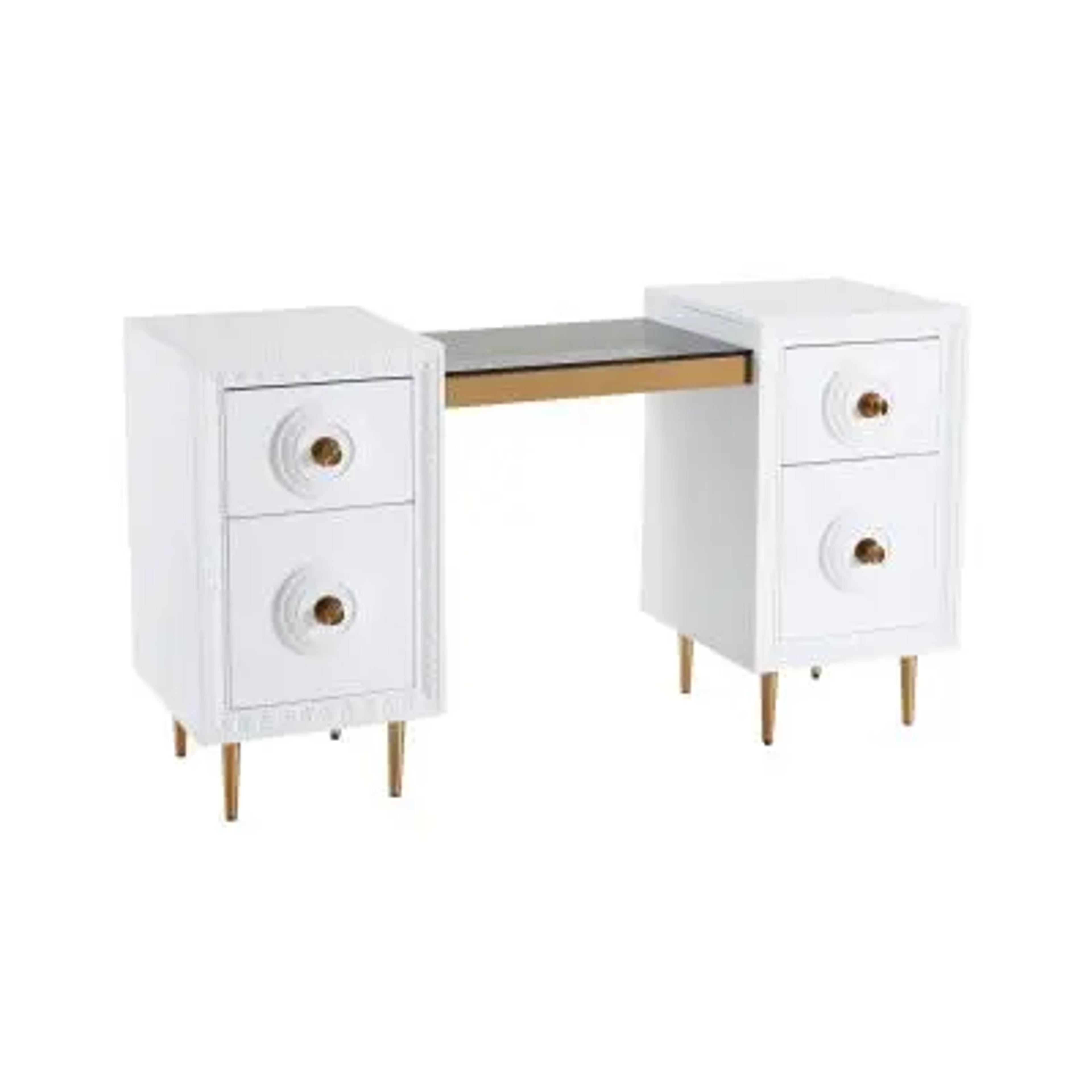 Bovey White Lacquer Desk