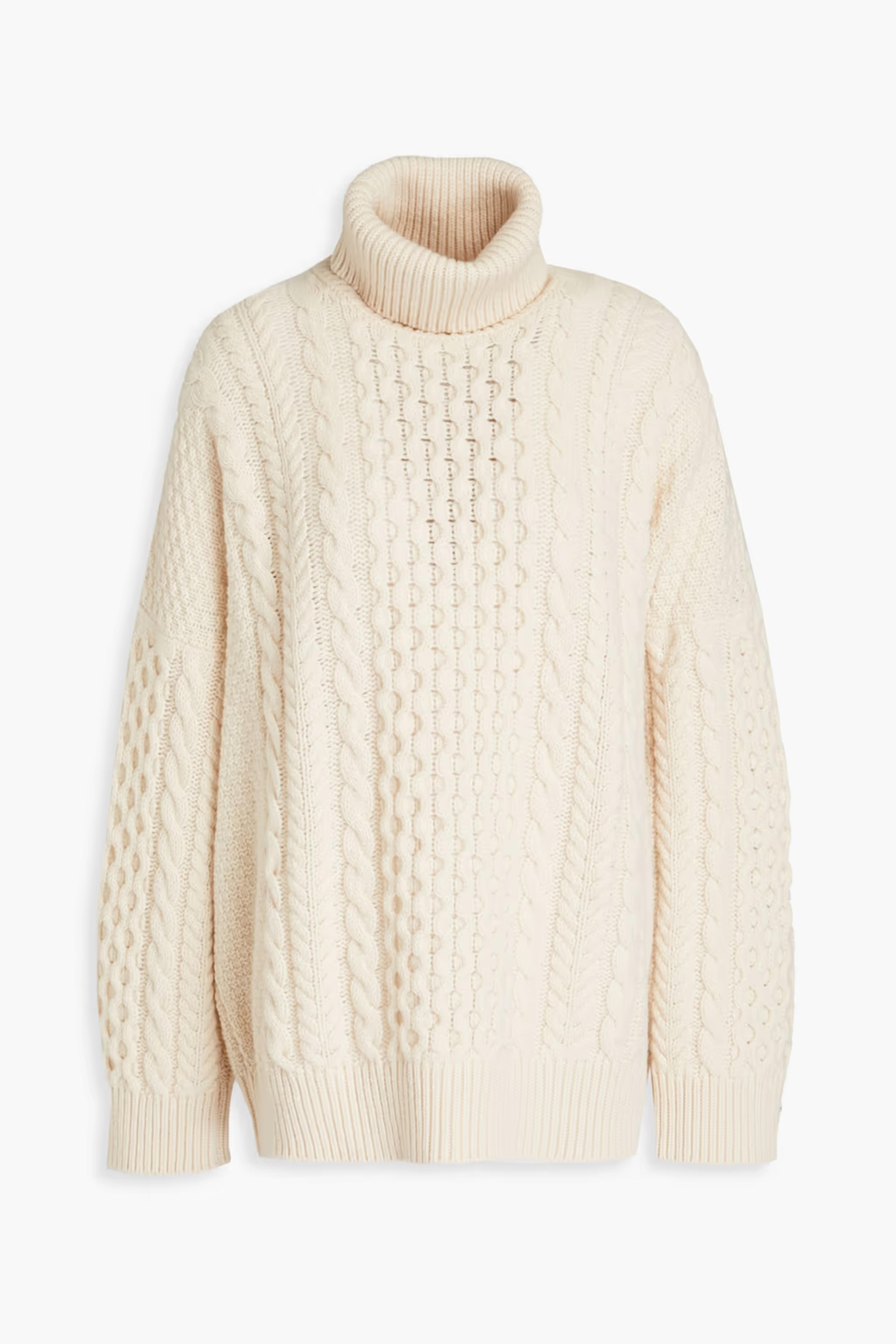 Ecru Annis cable-knit wool turtleneck sweater | &DAUGHTER | THE OUTNET