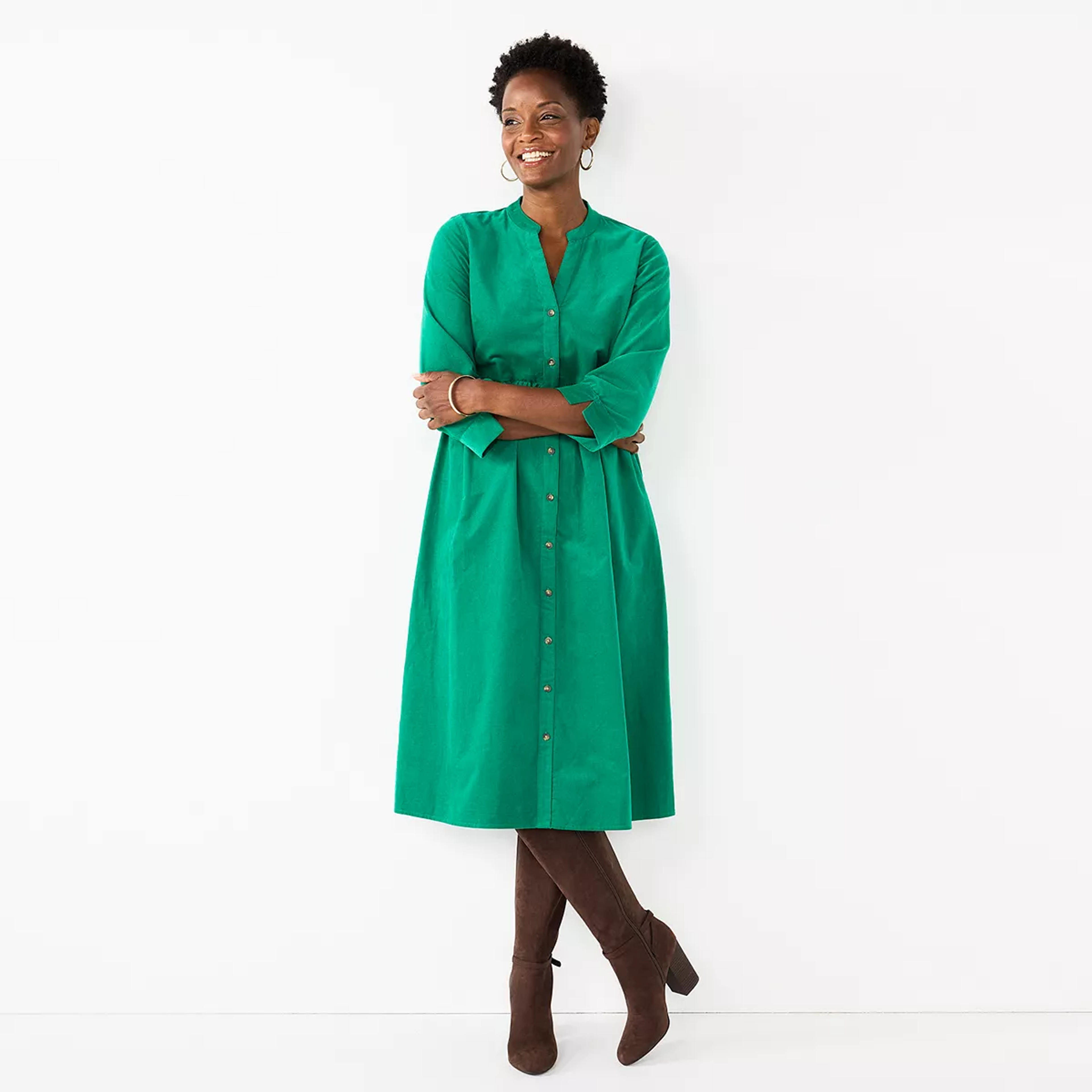 Women's Croft & Barrow® Corduroy Midi Dress