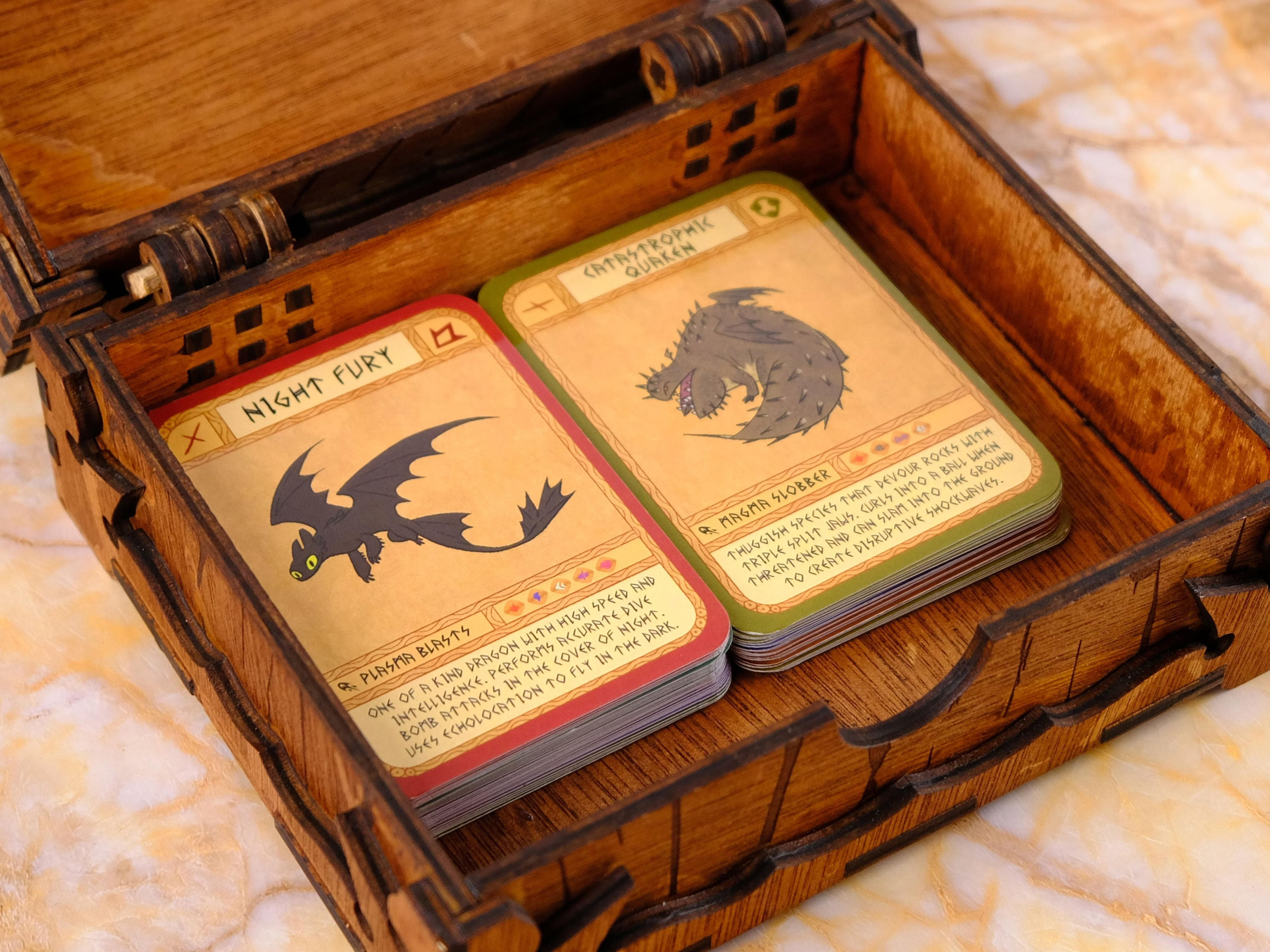 How to Train Your Dragon Playing Cards With Wooden Box. - Etsy UK