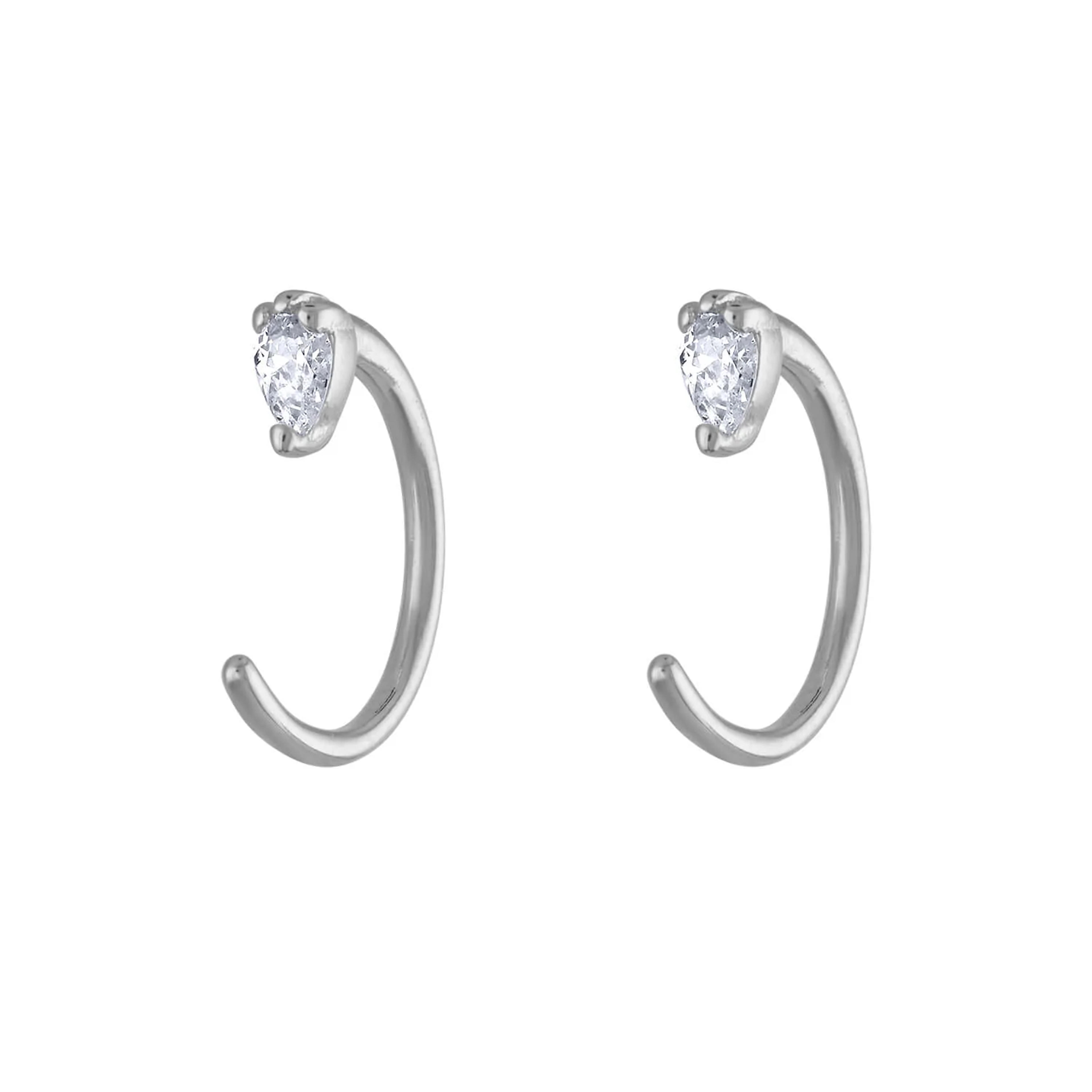 Dewdrop Huggie Earrings in Sterling Silver - Silver