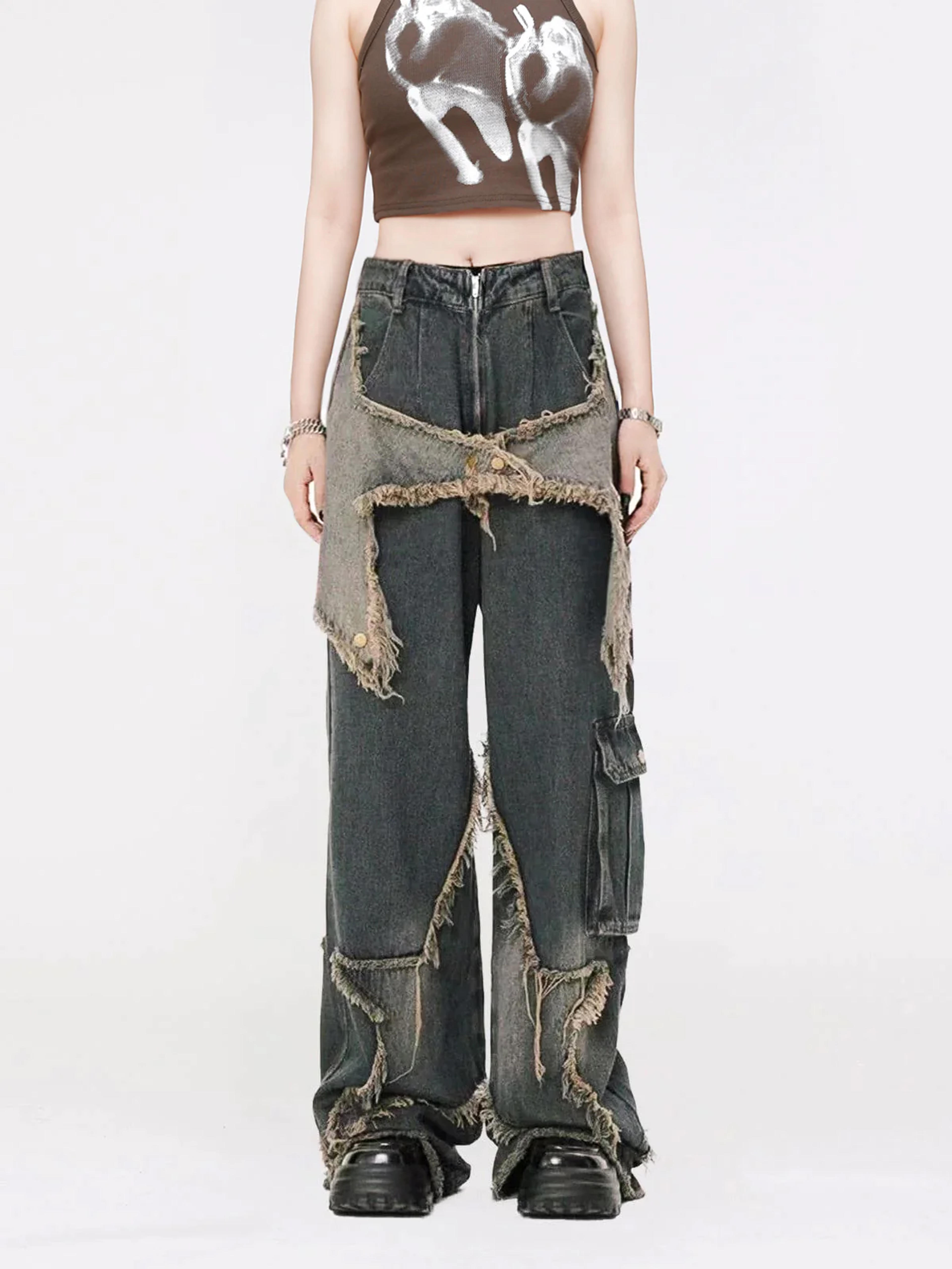 Aelfric Eden Distressed Effect Patchwork Star Denim Jeans