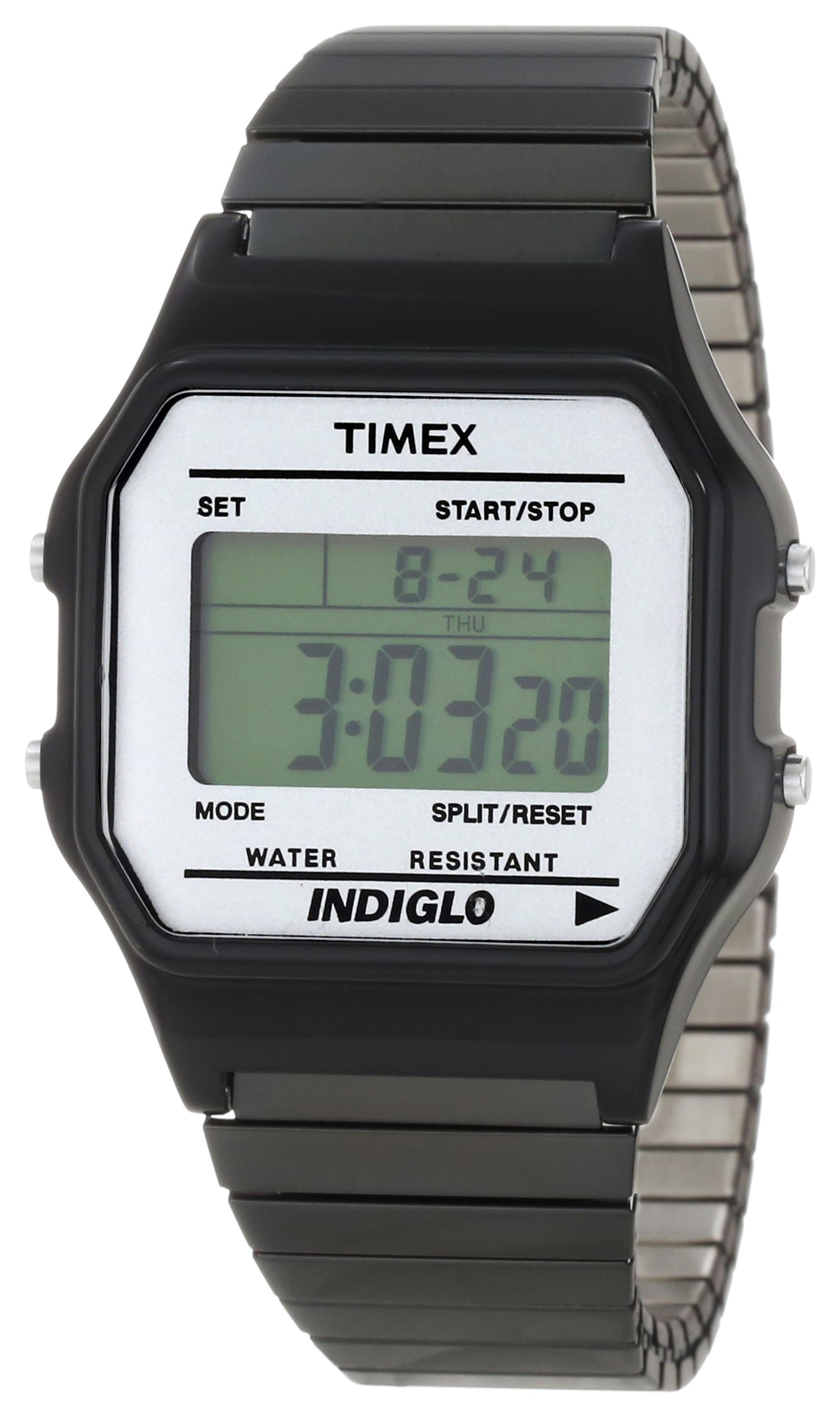 Timex Men's T2N028T8 Fashion Digitals Premium Black Watch