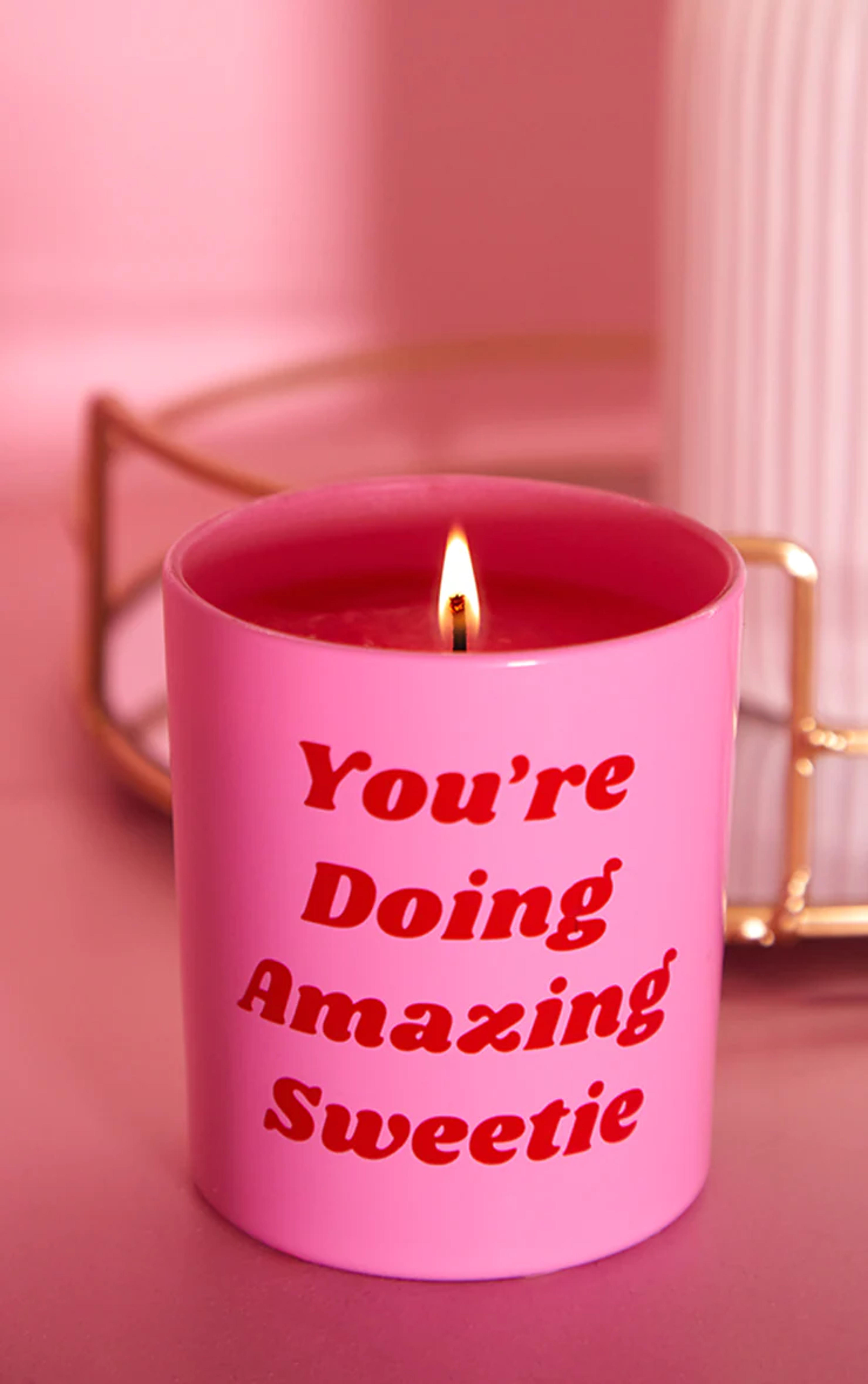 Pink You're Doing Amazing Sweetie Graphic Passion Fruit Martini Scent Candle