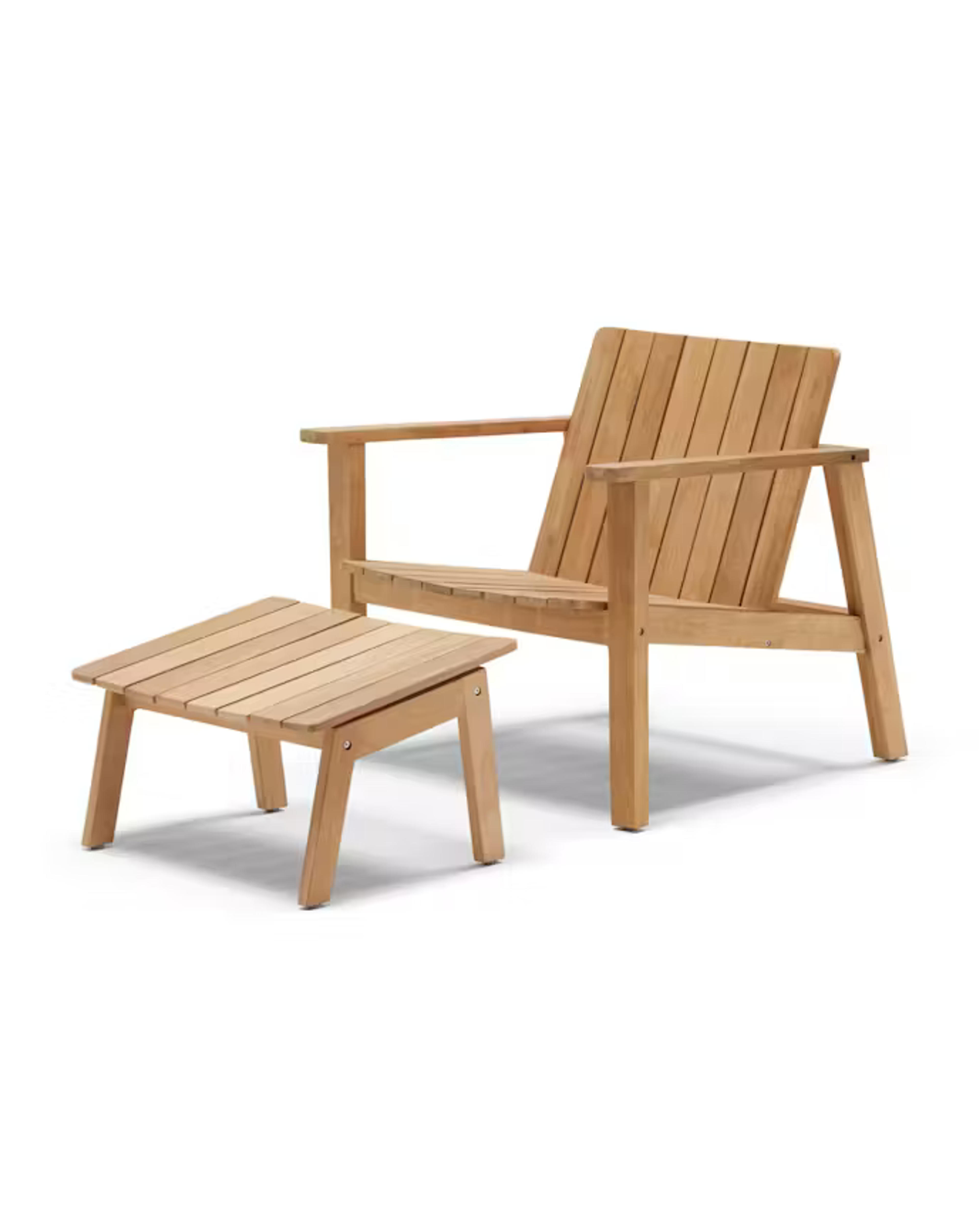 Neighbor The Outdoor Low Chair + The Ottoman - Teak | Backyard | Huckberry