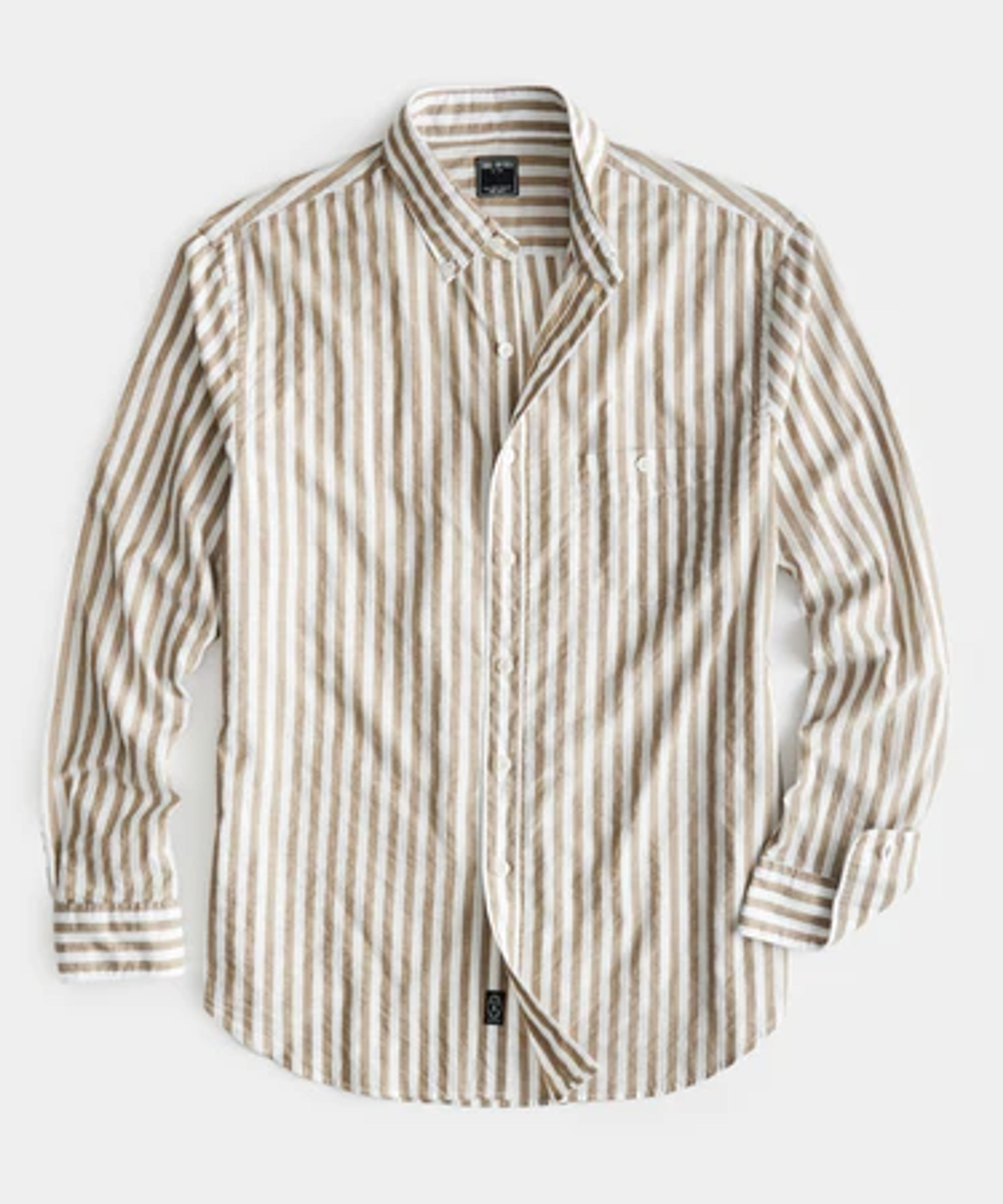 Slim Fit Summerweight Favorite Shirt in Khaki Stripe