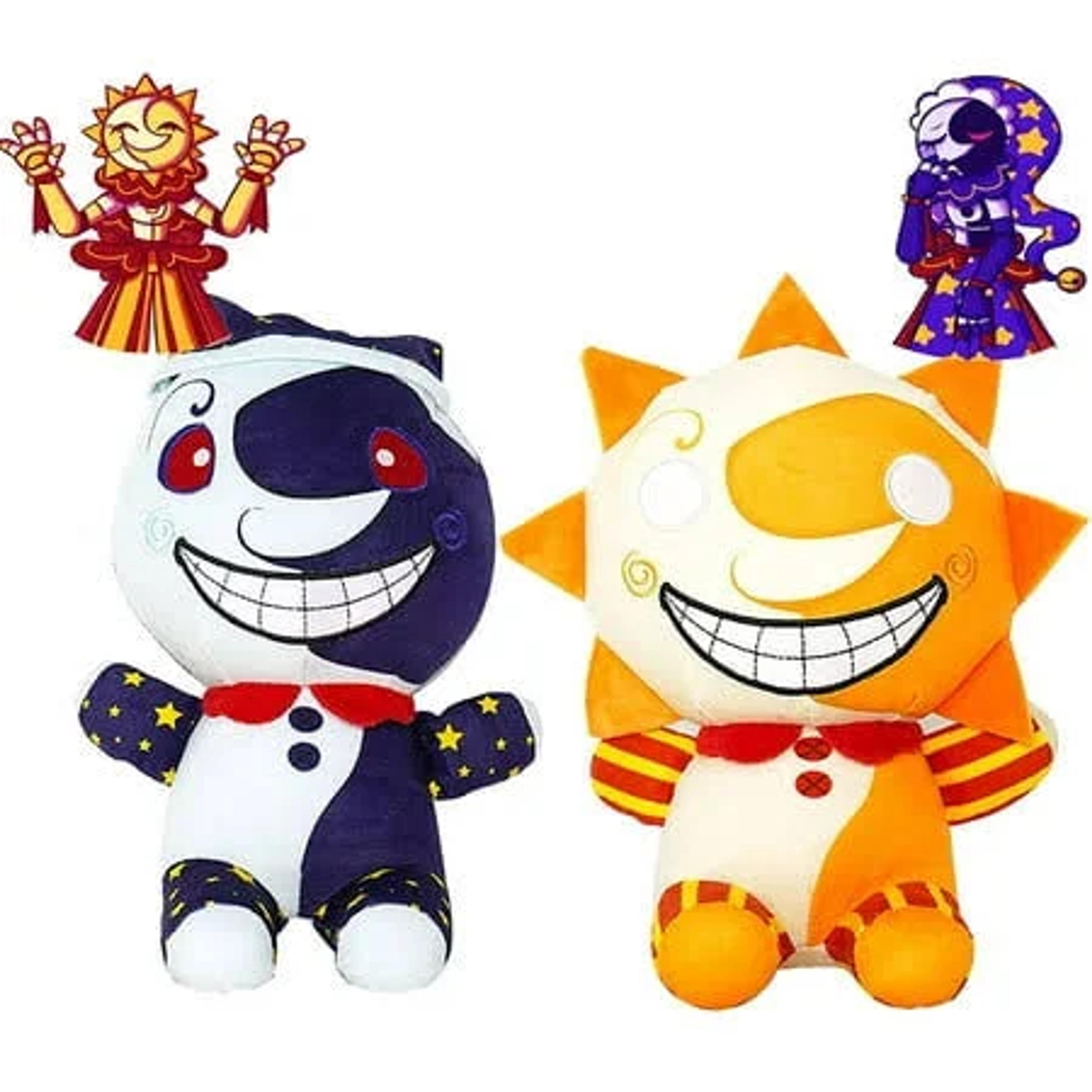 Sundrop and Moondrop Plush 2pcs Fnaf Security Breach Figure Clown Cartoon Plush ...