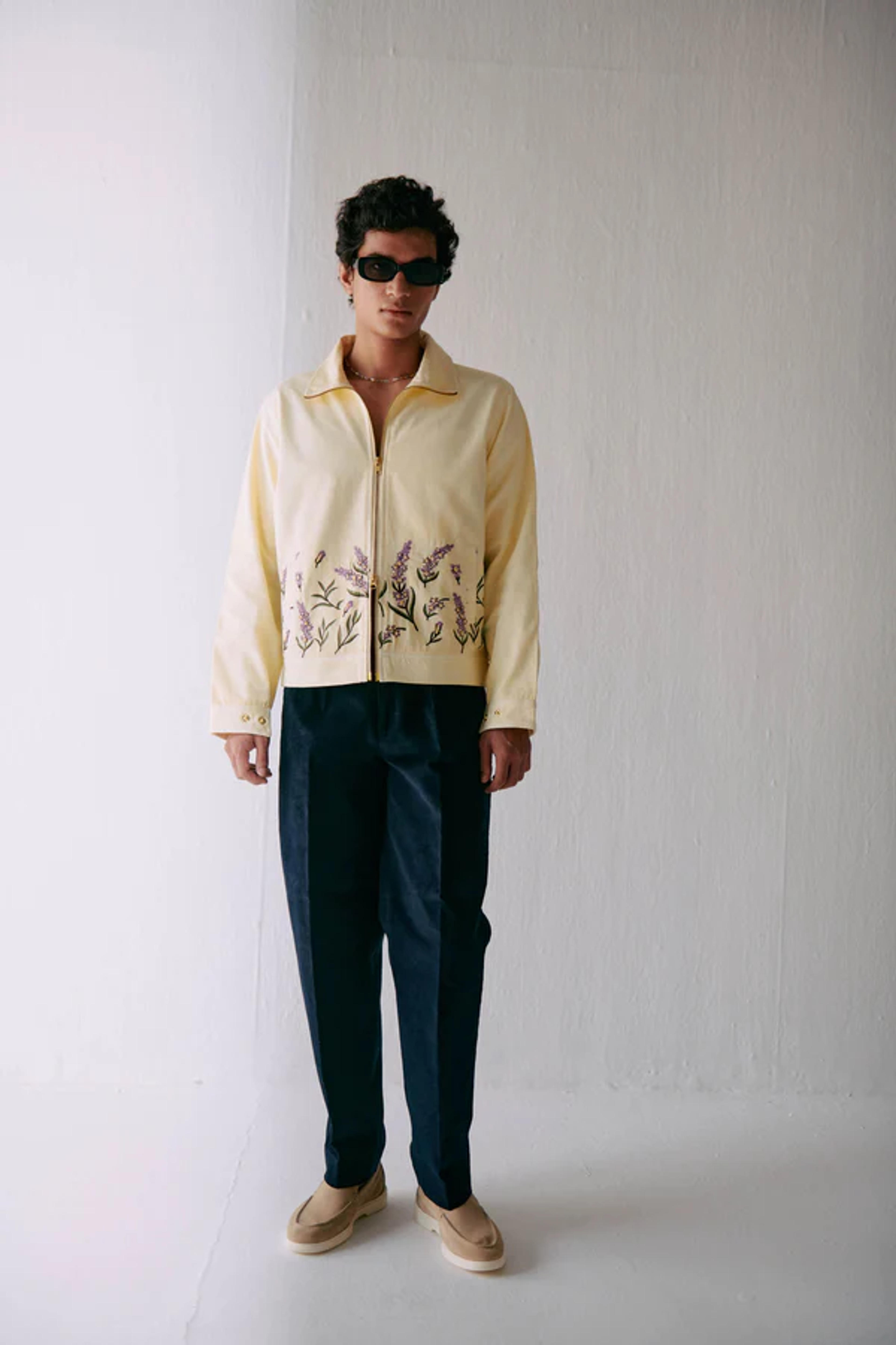 Lavender embroidered zip up jacket – PERTE D'EGO