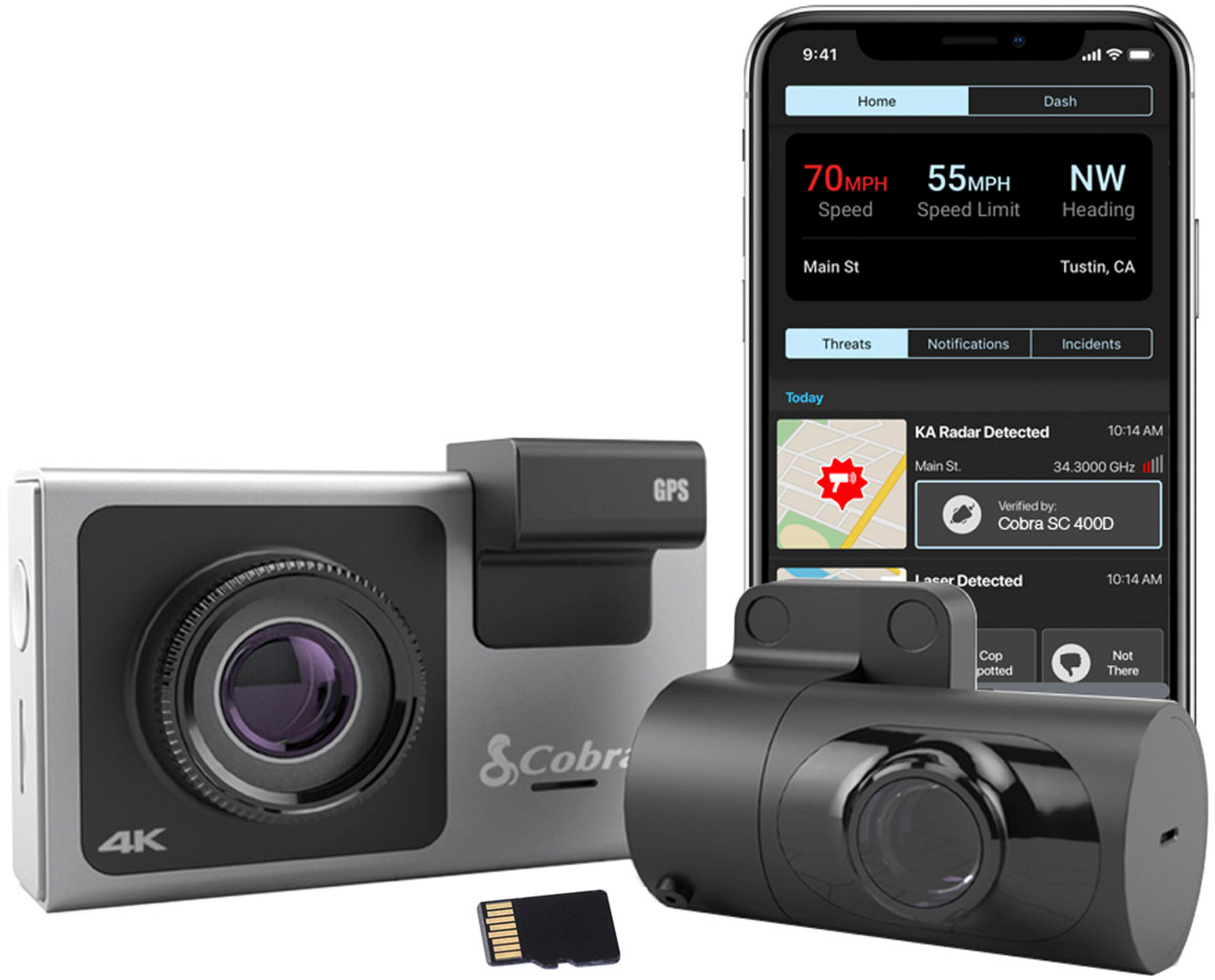 Cobra SC 400D Dual-View Smart Dash Cam with Rear-View Accessory Camera SC 400D - Best Buy