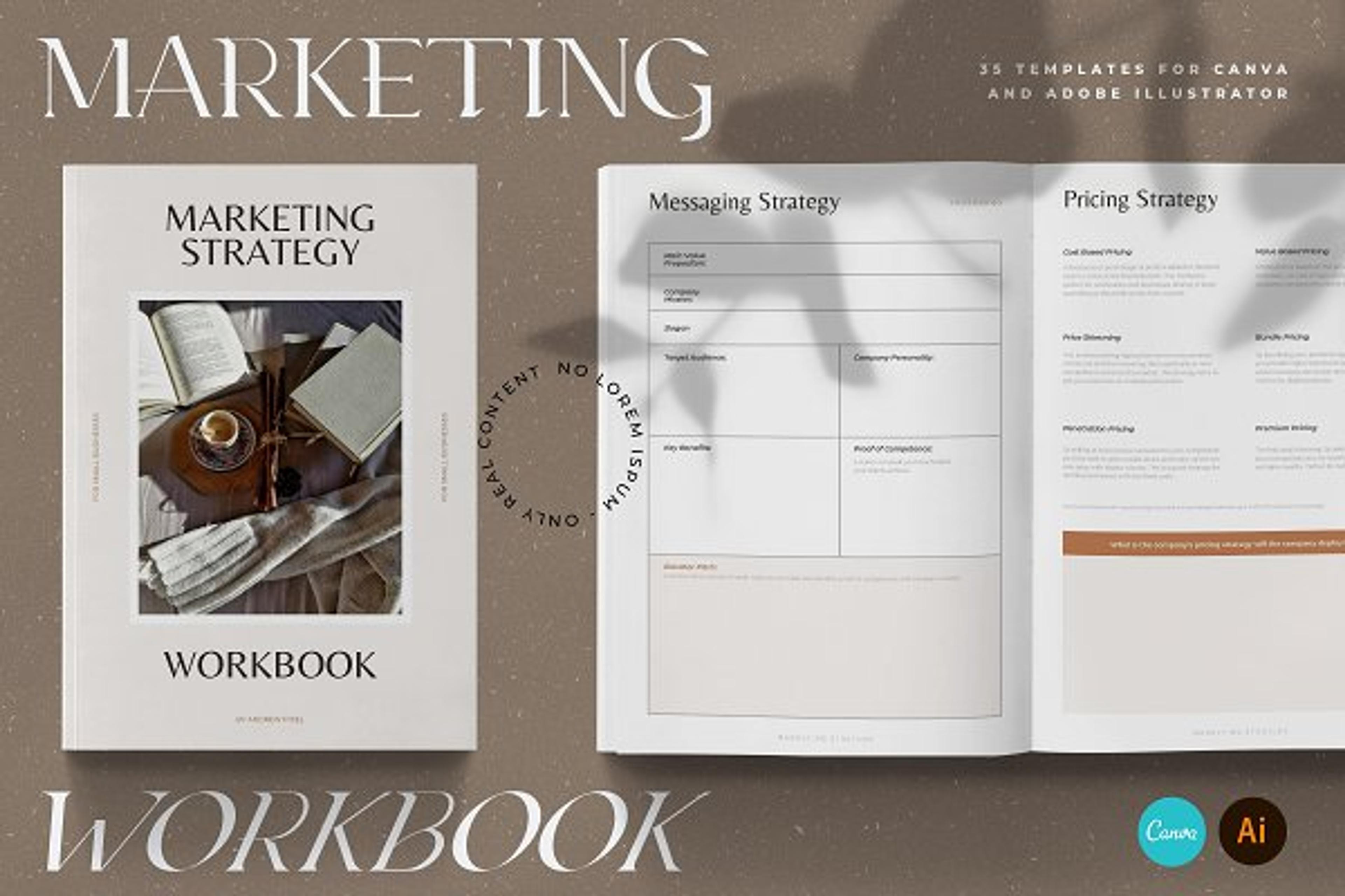 Marketing Strategy Workbook CANVA | Canva Templates ~ Creative Market